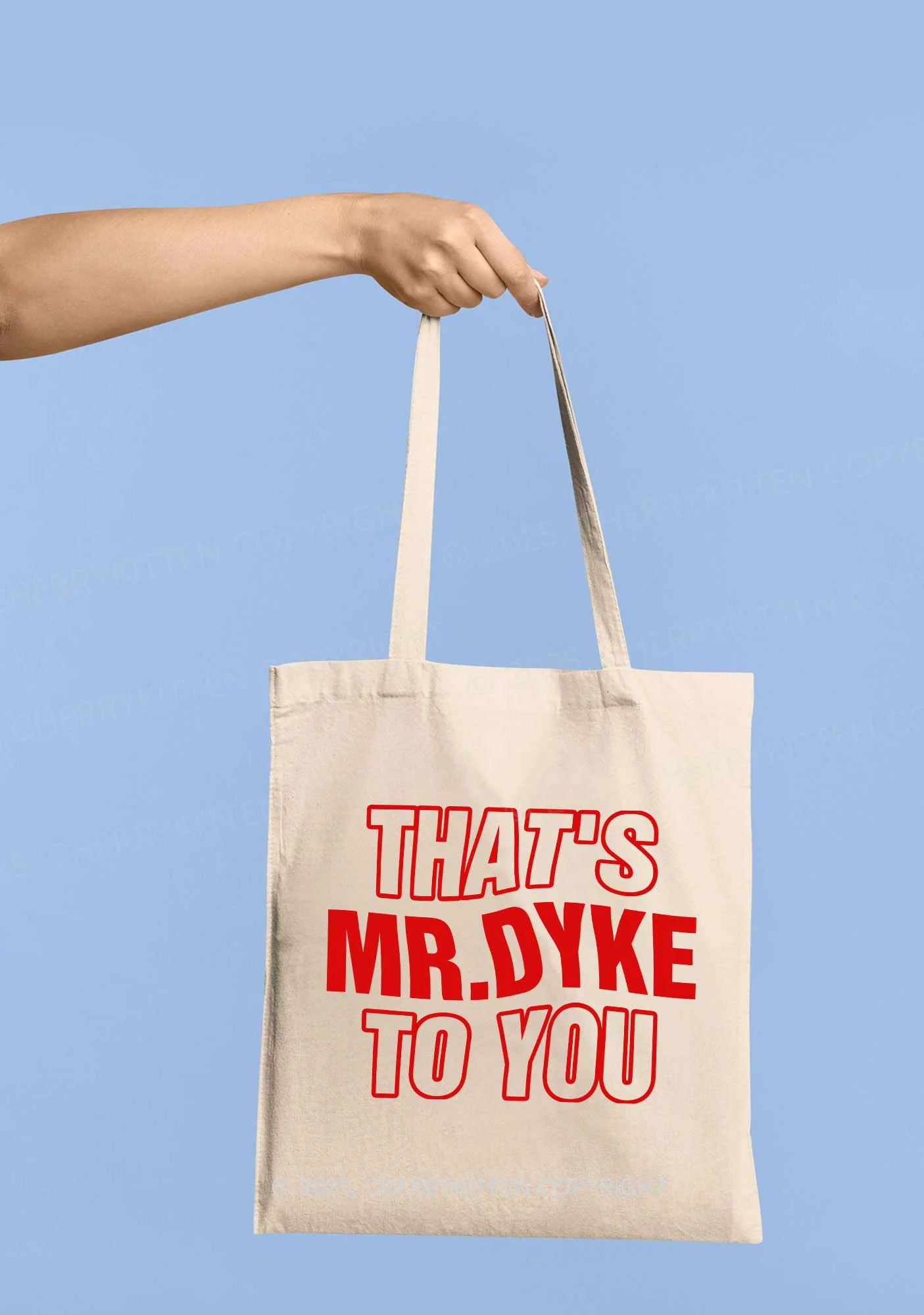 Thats Mr Dyke Pride Y2K Canvas Tote Bag Cherrykitten - Image 2