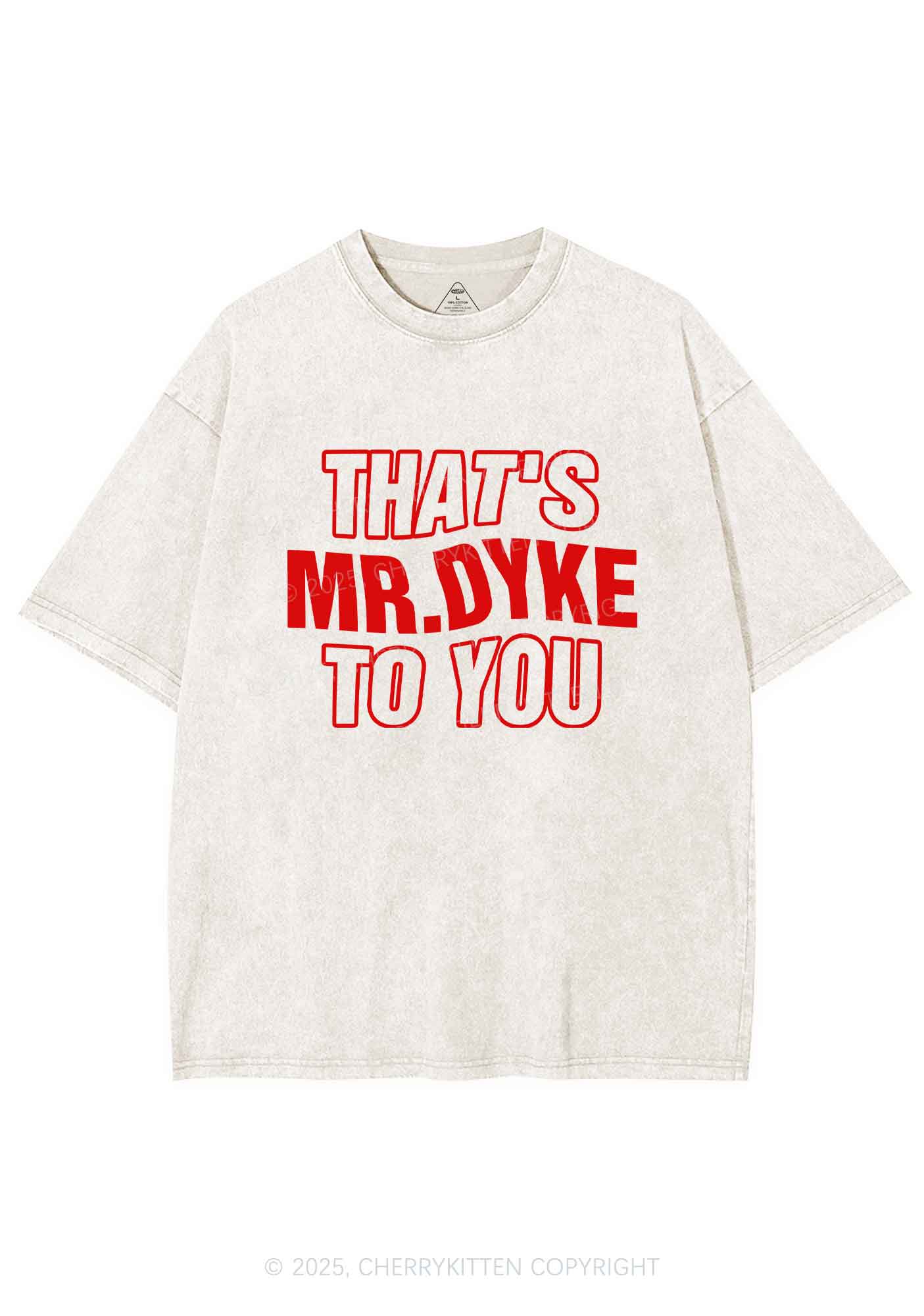 Thats Mr Dyke Pride Y2K Shirts Washed Tee Cherrykitten - Image 4