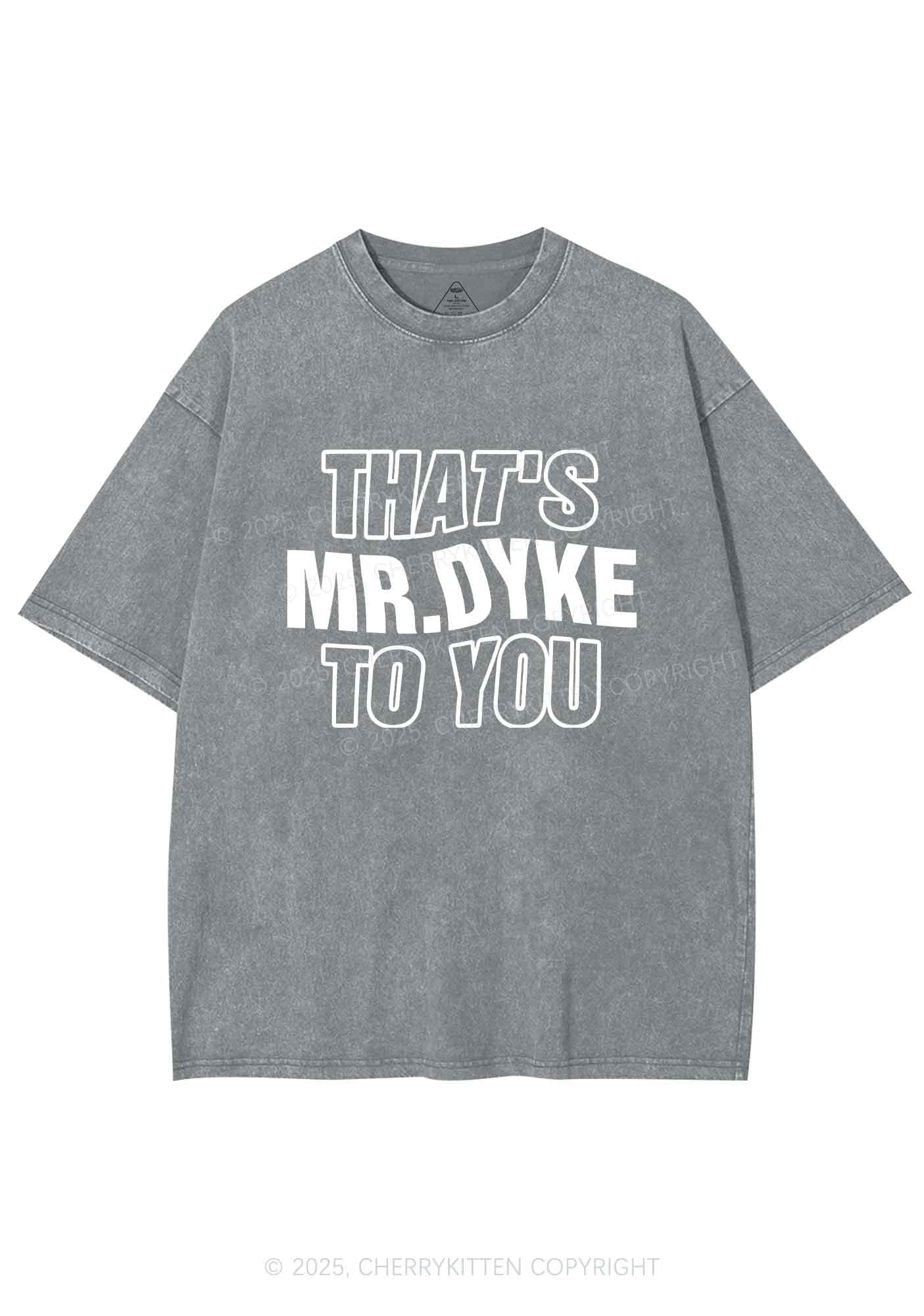 Thats Mr Dyke Pride Y2K Shirts Washed Tee Cherrykitten - Image 7