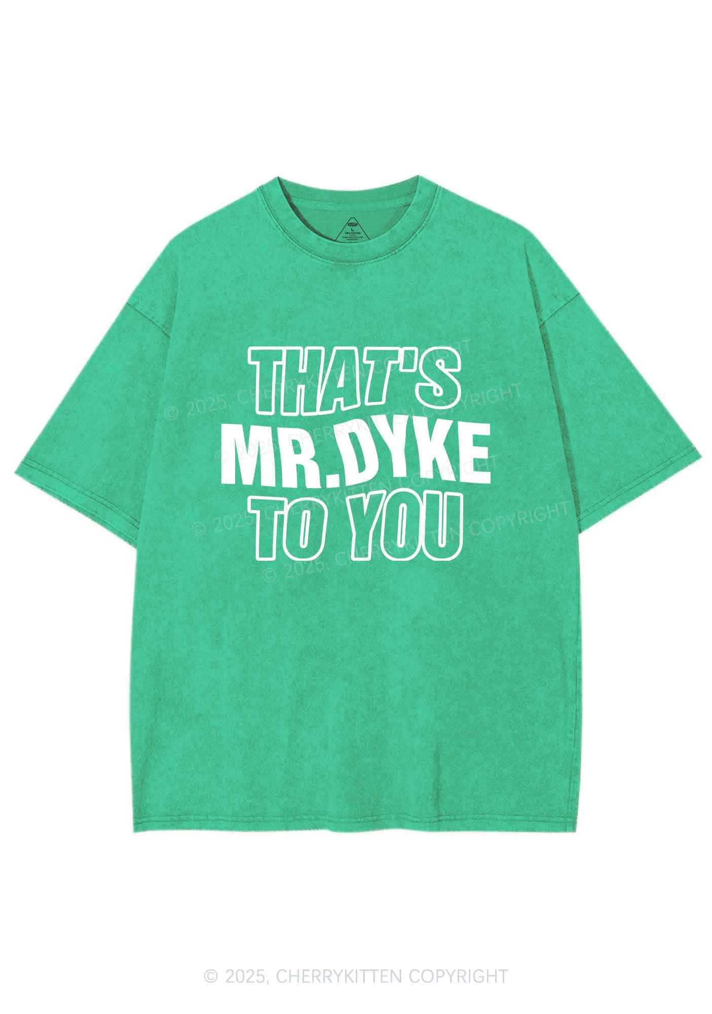 Thats Mr Dyke Pride Y2K Shirts Washed Tee Cherrykitten - Image 8