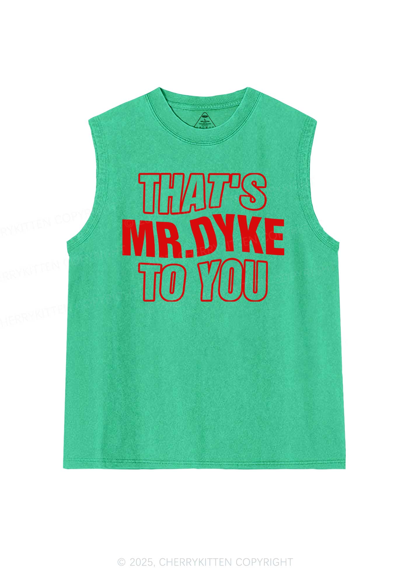 Thats Mr Dyke Pride Y2K Washed Muscle Tank Cherrykitten - Image 7