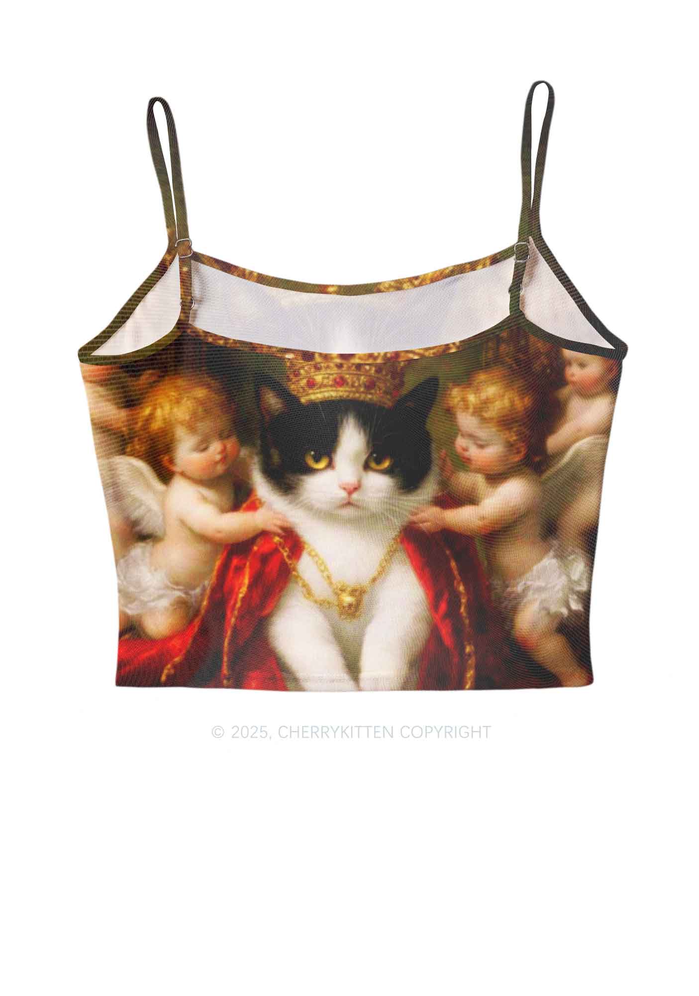 The Cat King And Angels Y2K Mesh Cami Tank Cherrykitten - Image 3