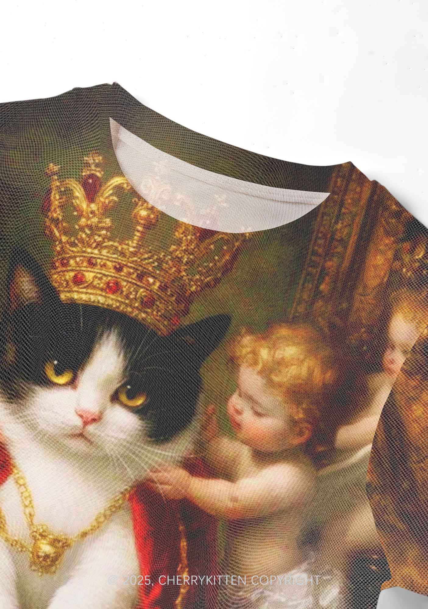 The Cat King And Angels Y2K Mesh Crop Top Cherrykitten - Image 3