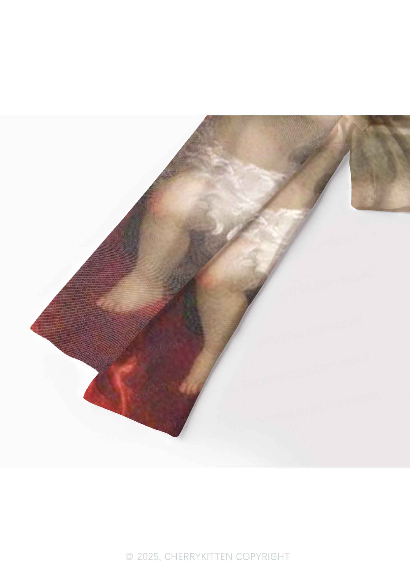 The Cat King And Angels Y2K Mesh Long Sleeve Crop Top Cherrykitten - Image 4