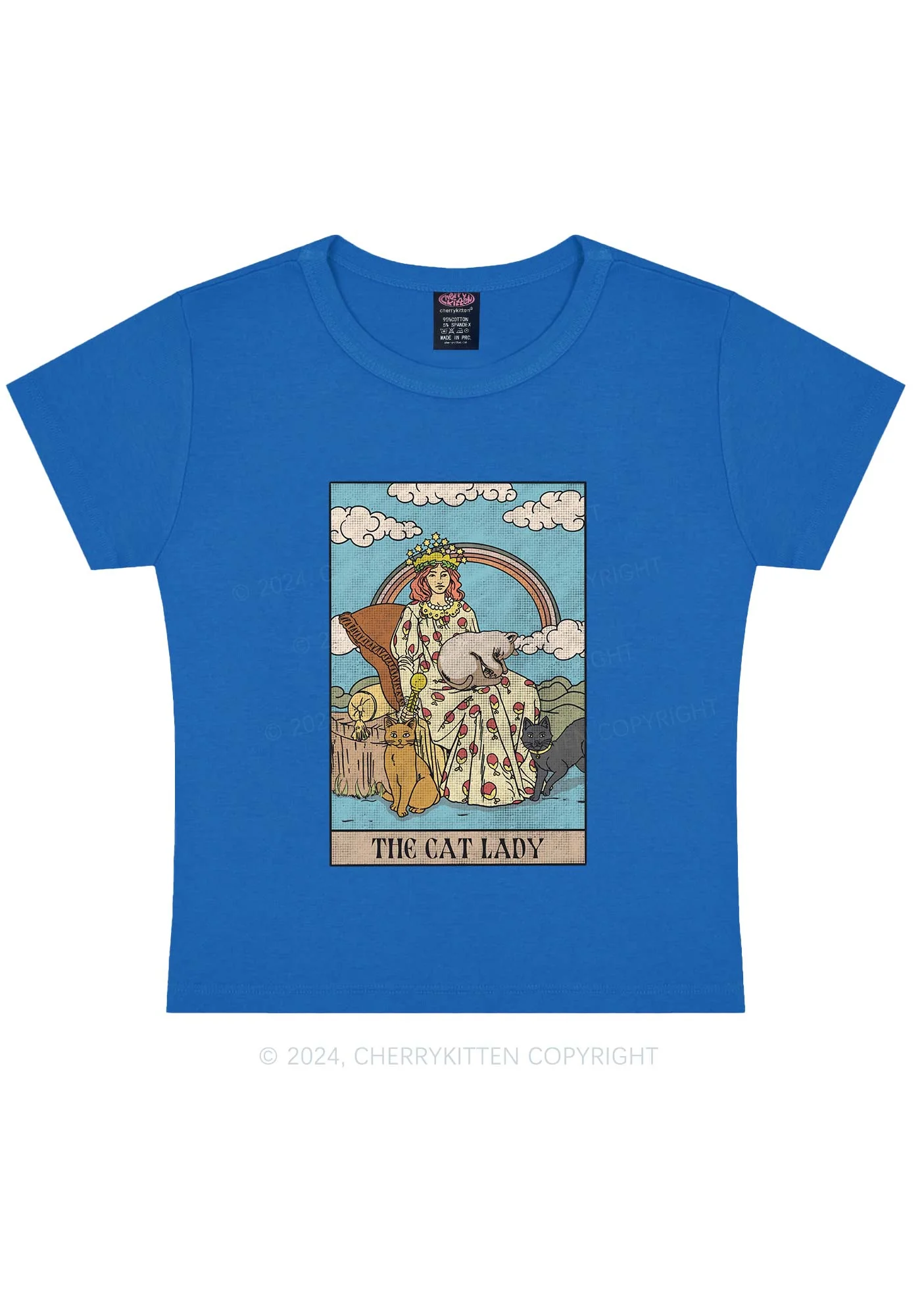 The Cat Lady Y2K Baby Tee Cherrykitten - Image 10