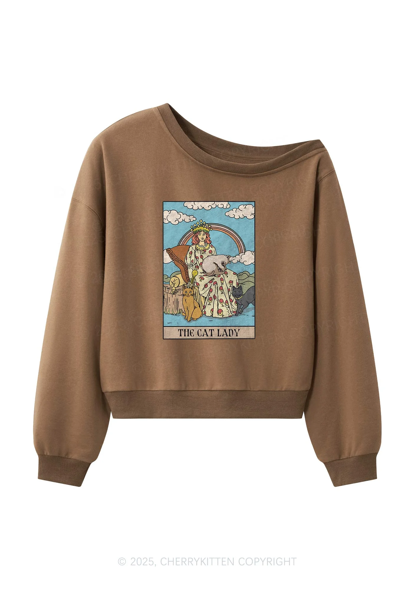 The Cat Lady Y2K Off Shoulder Sweatshirts Cherrykitten - Image 4