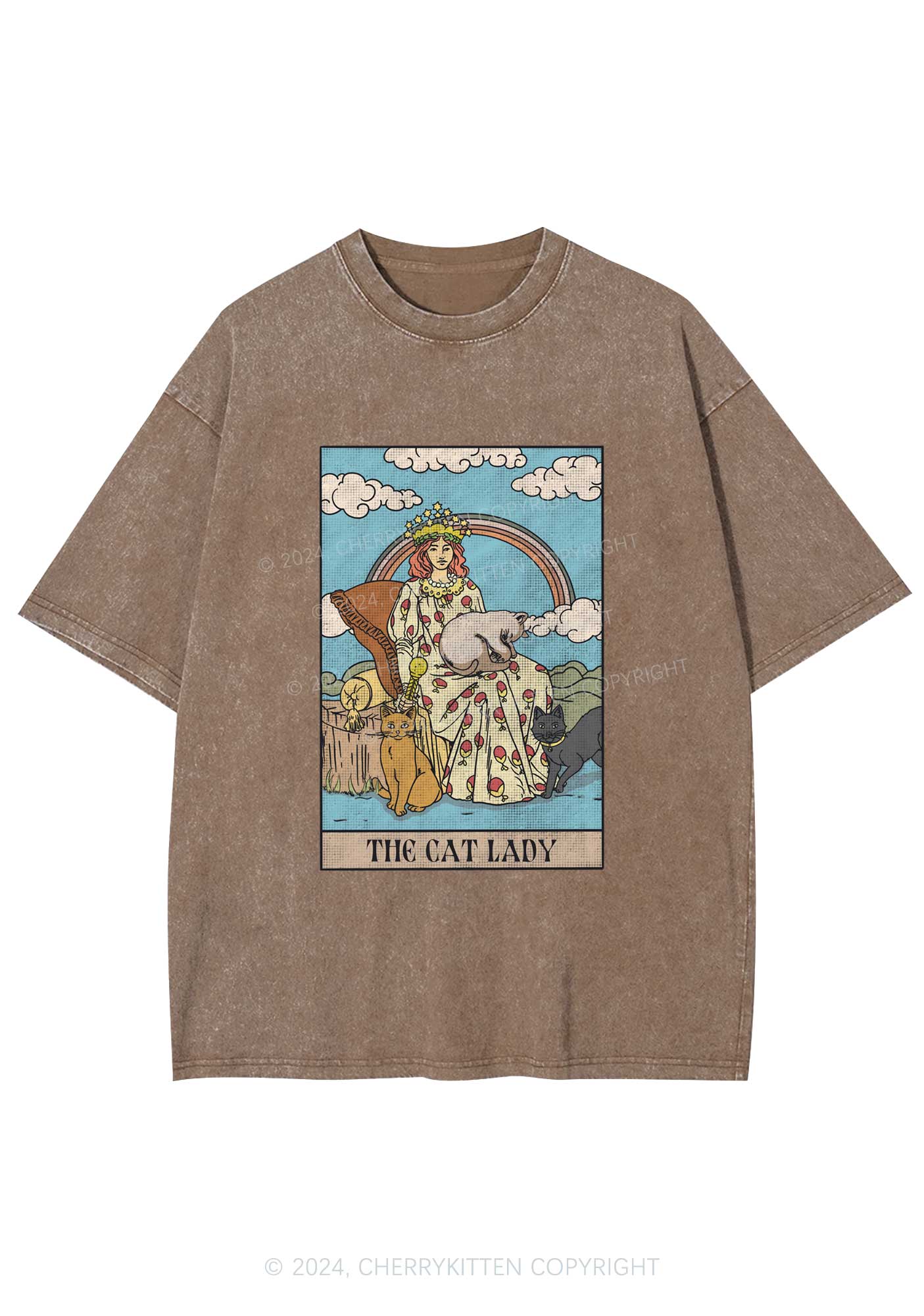 The Cat Lady Y2K Washed Tee Cherrykitten - Image 8