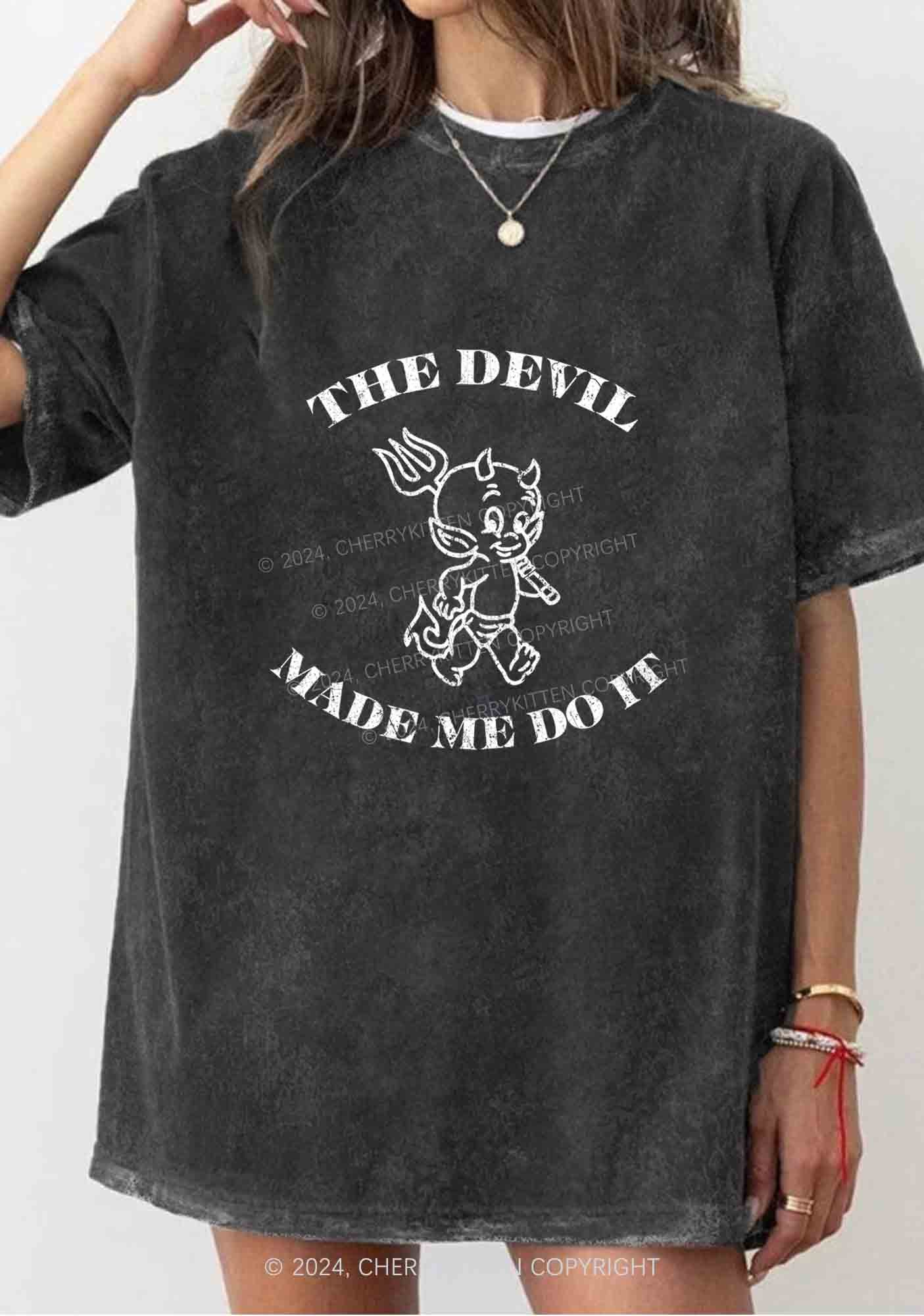 The Devil Made Me Do It Y2K Washed Tee Cherrykitten - Image 2