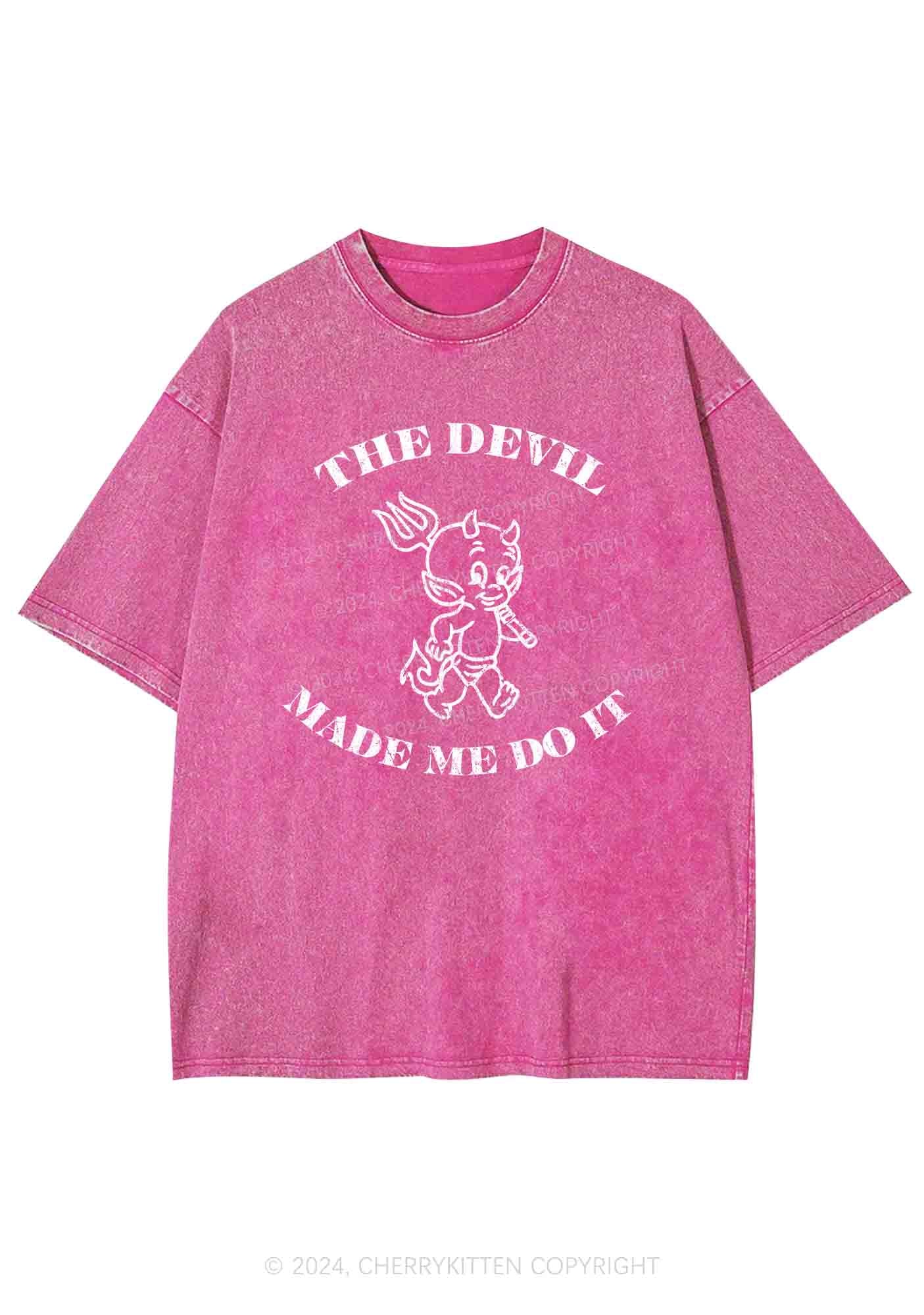 The Devil Made Me Do It Y2K Washed Tee Cherrykitten - Image 4