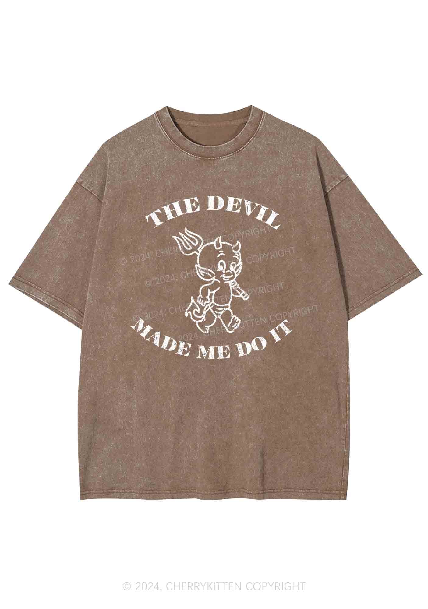 The Devil Made Me Do It Y2K Washed Tee Cherrykitten - Image 5