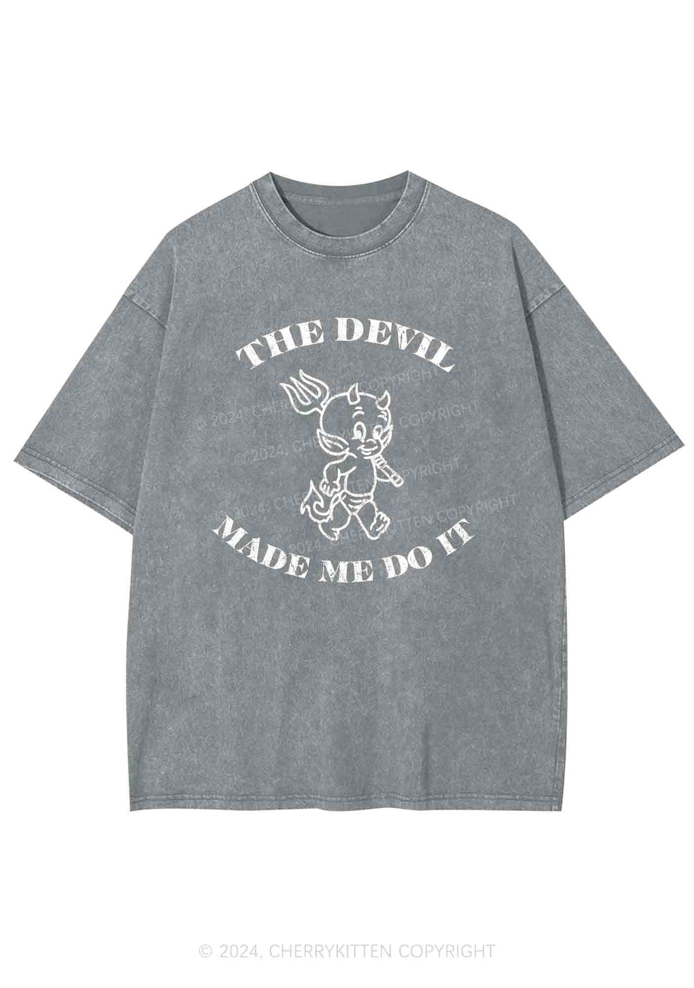The Devil Made Me Do It Y2K Washed Tee Cherrykitten - Image 6