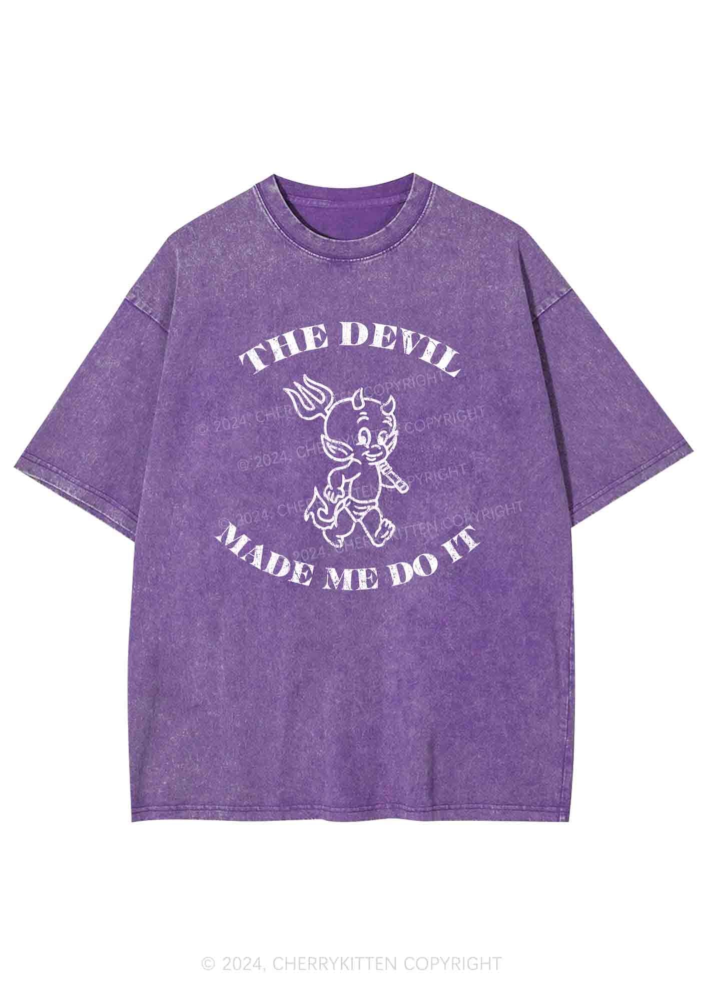 The Devil Made Me Do It Y2K Washed Tee Cherrykitten - Image 7