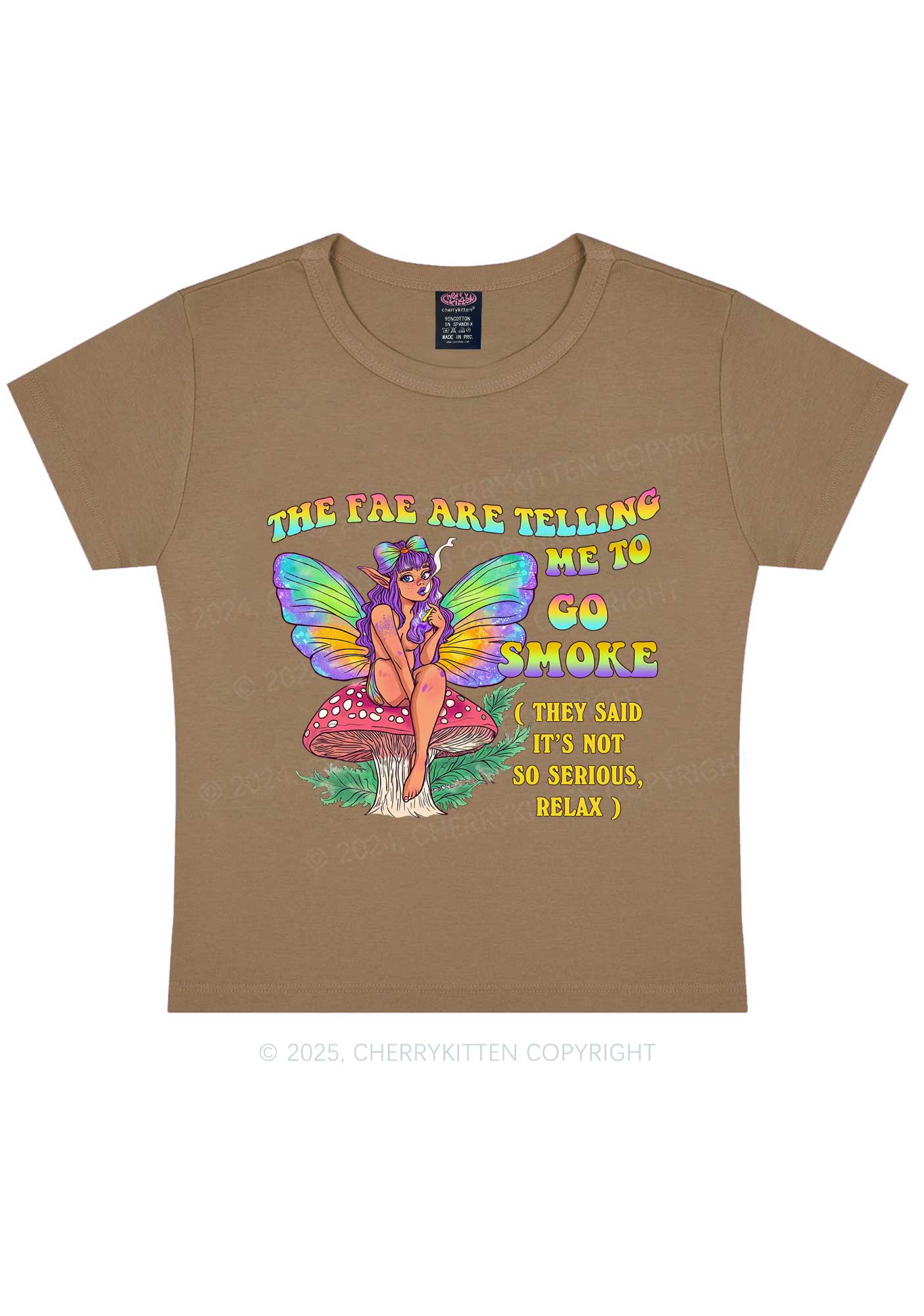 The Fae Smoke Y2K Baby Tee Cherrykitten - Image 10