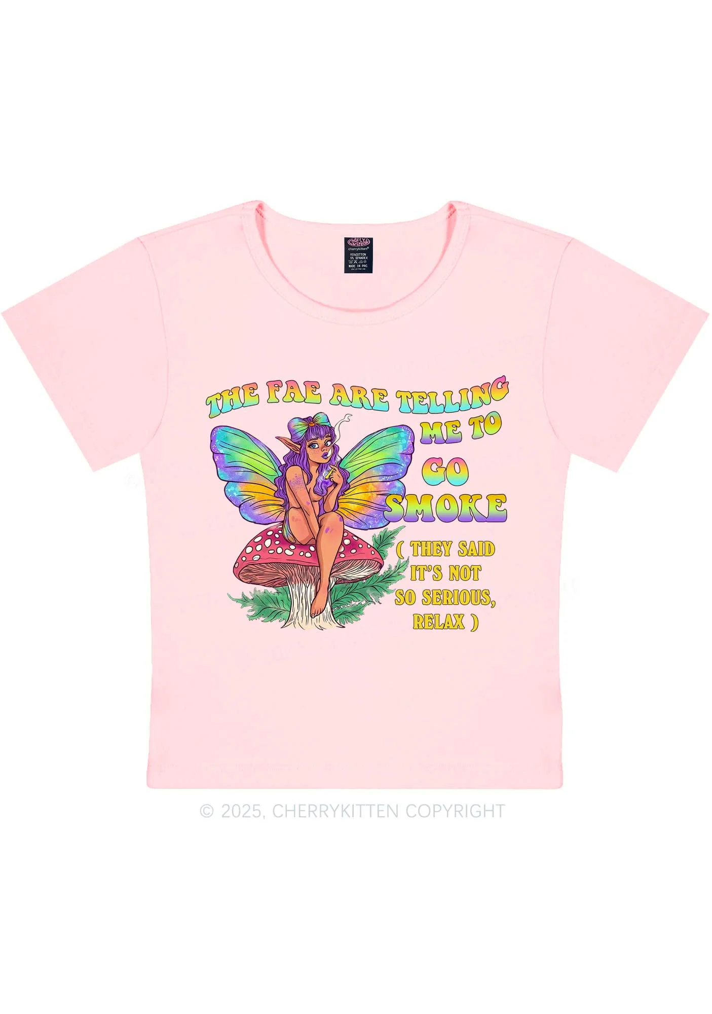 The Fae Smoke Y2K Baby Tee Cherrykitten - Image 11