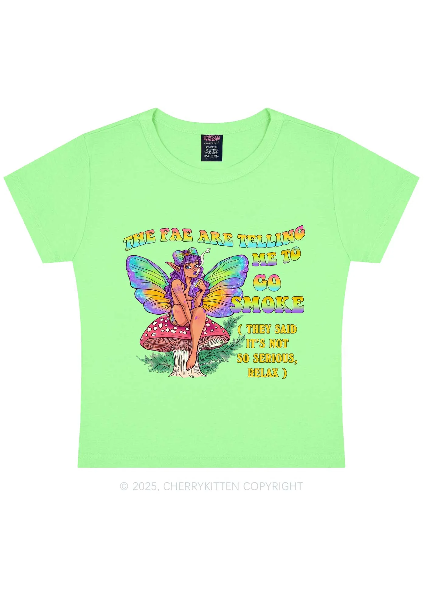 The Fae Smoke Y2K Baby Tee Cherrykitten - Image 12