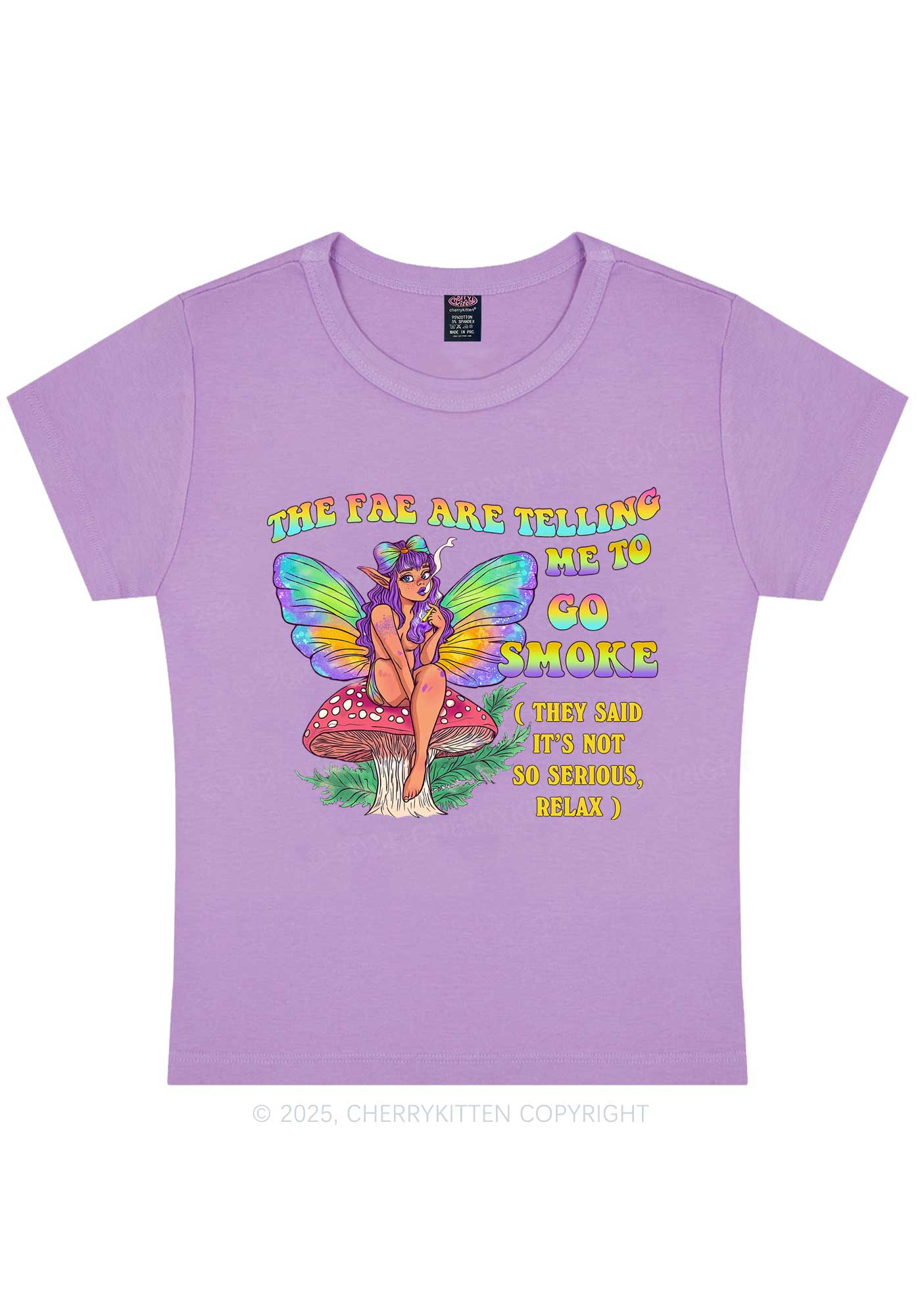 The Fae Smoke Y2K Baby Tee Cherrykitten - Image 4