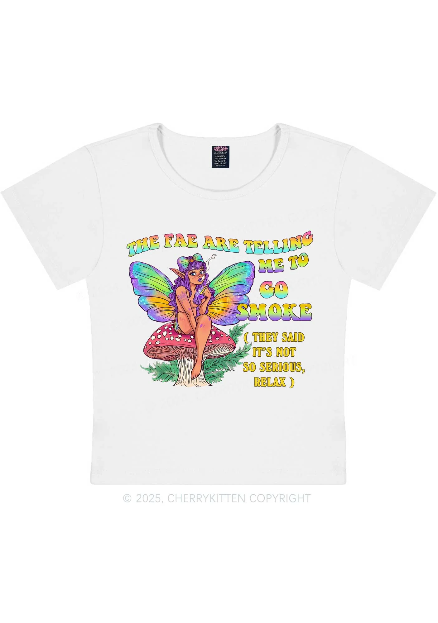 The Fae Smoke Y2K Baby Tee Cherrykitten - Image 5