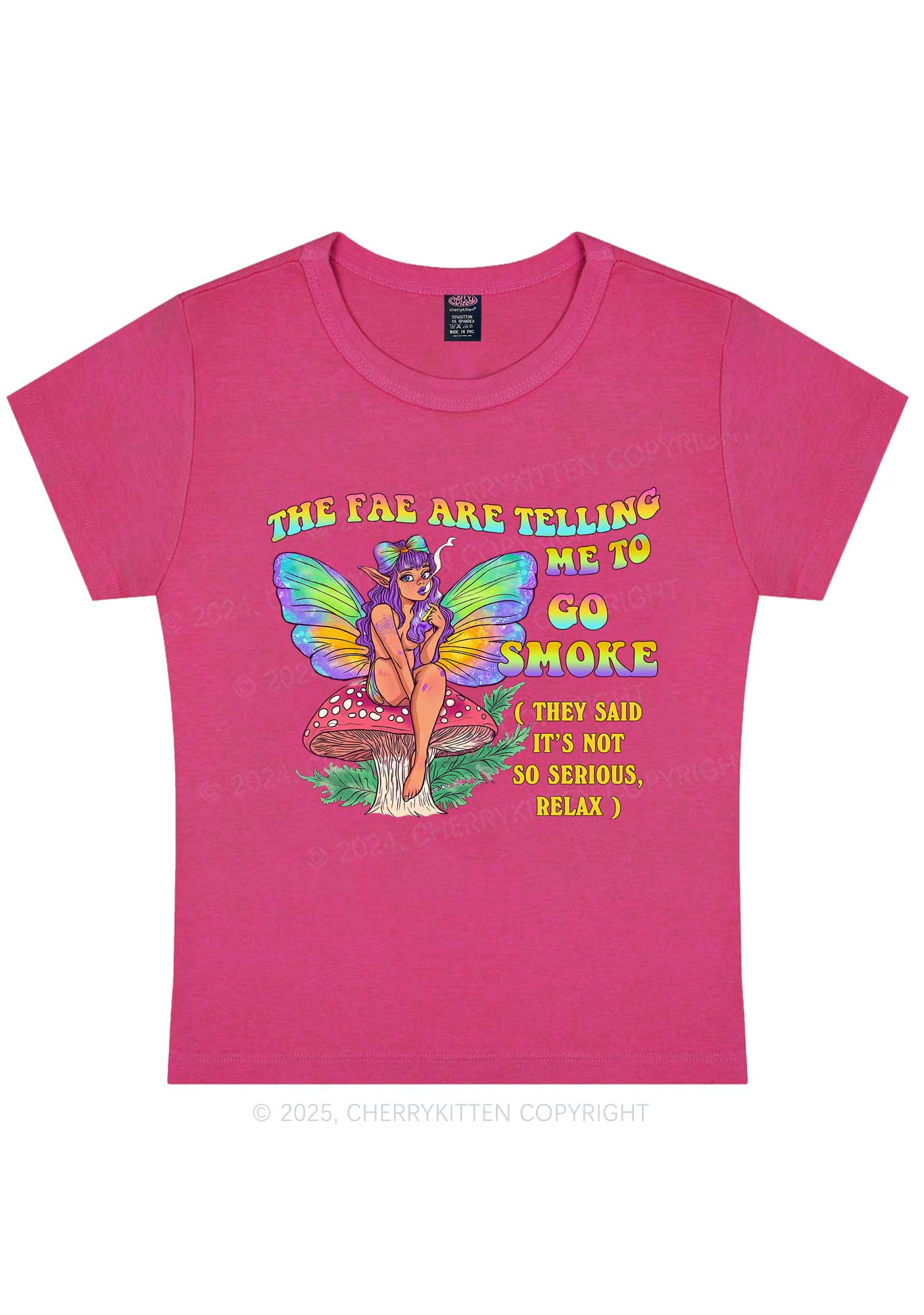 The Fae Smoke Y2K Baby Tee Cherrykitten - Image 6