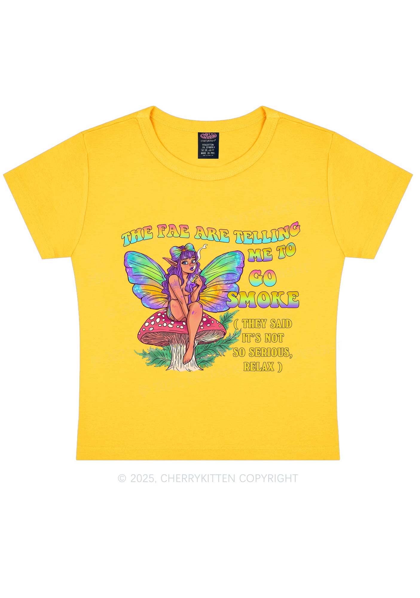 The Fae Smoke Y2K Baby Tee Cherrykitten - Image 8