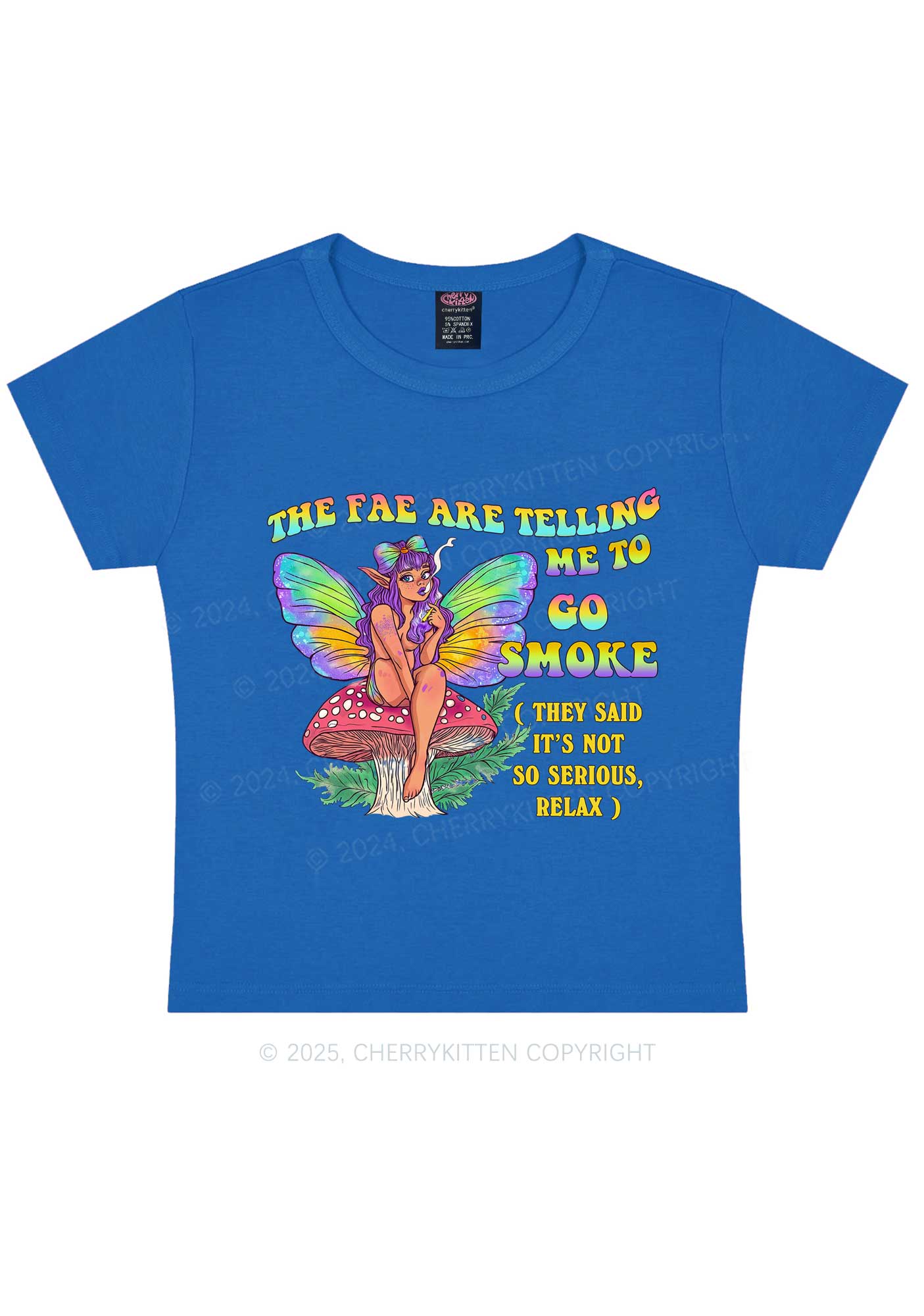 The Fae Smoke Y2K Baby Tee Cherrykitten - Image 9