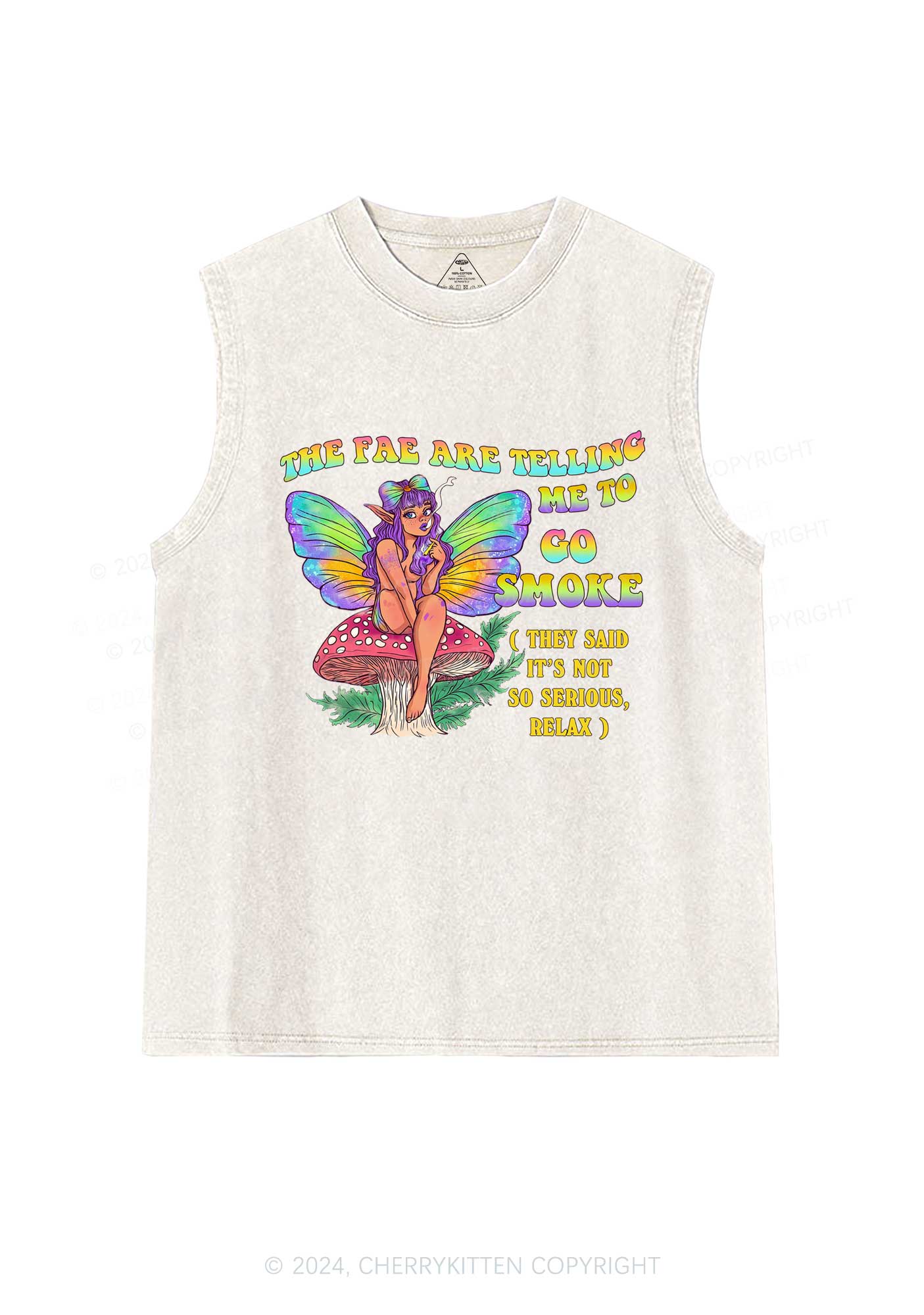 The Fae Smoke Y2K Washed Tank Cherrykitten - Image 4