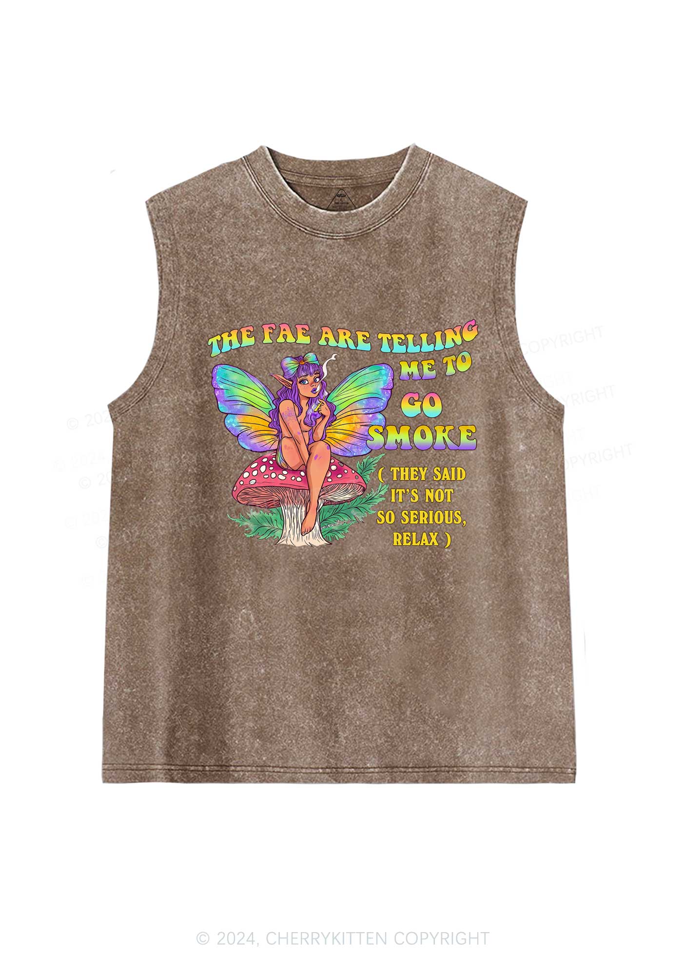 The Fae Smoke Y2K Washed Tank Cherrykitten - Image 6