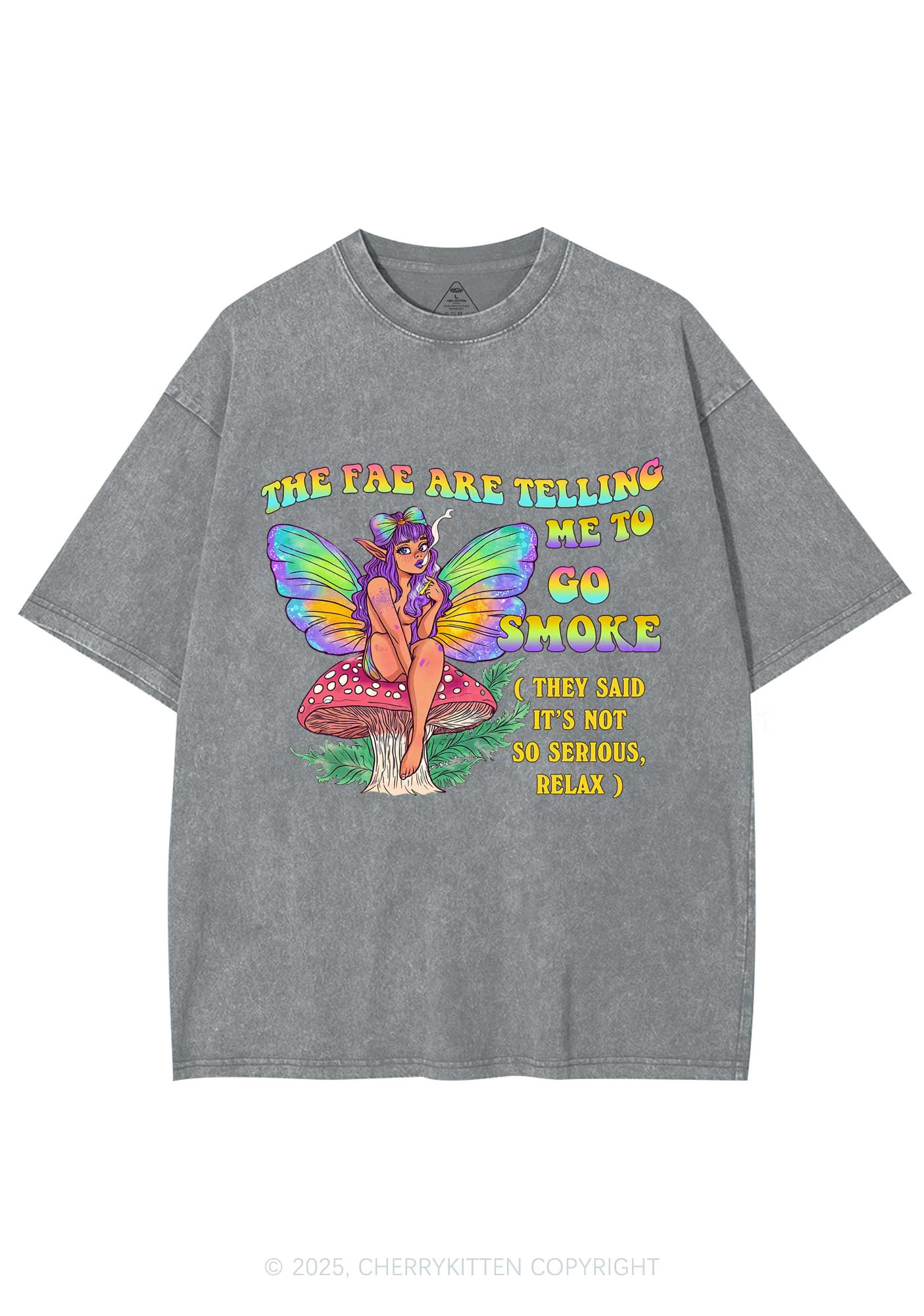 The Fae Smoke Y2K Washed Tee Cherrykitten - Image 7