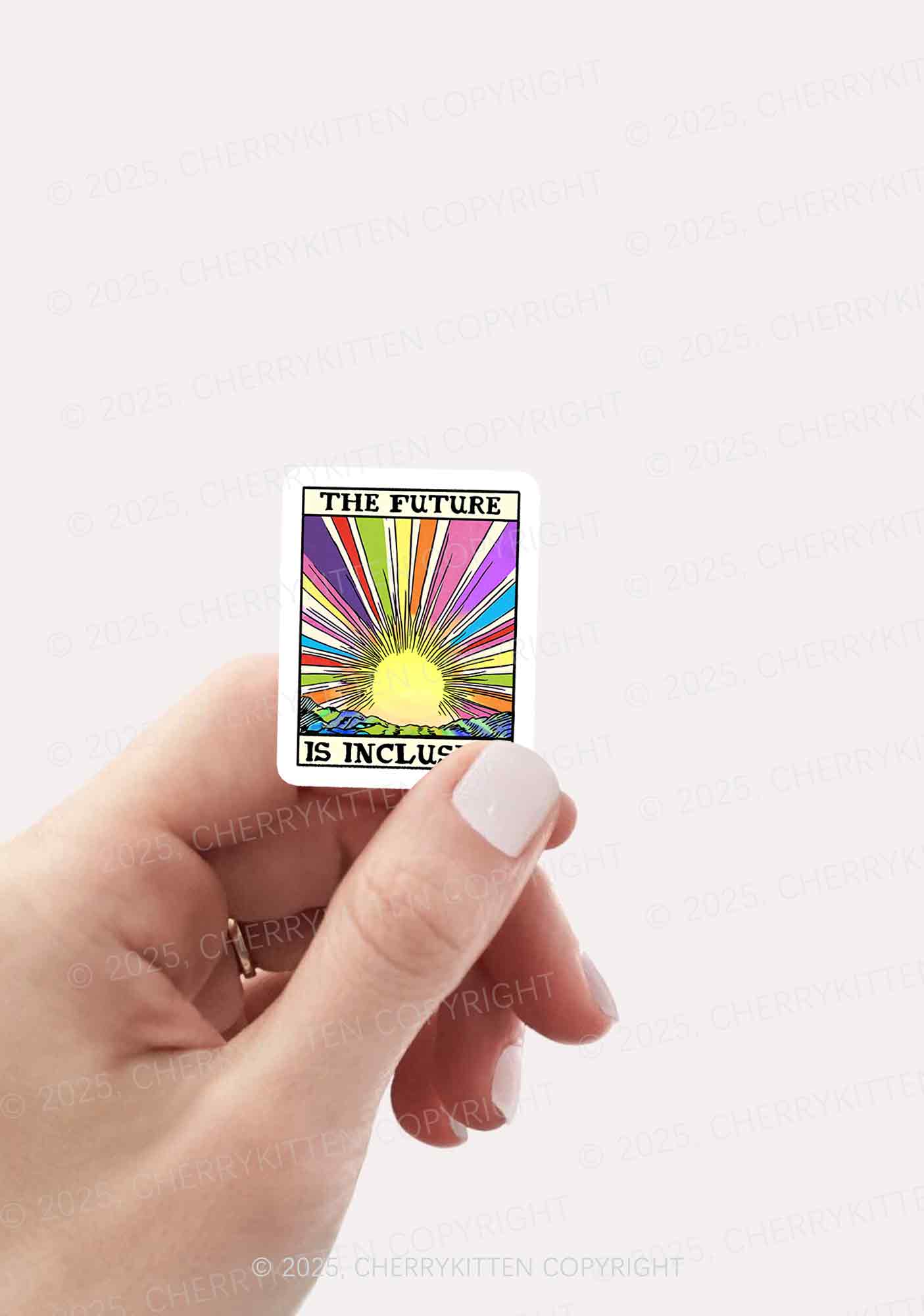 The Future Is Inclusive Pride 1Pc Y2K Sticker Cherrykitten - Image 2