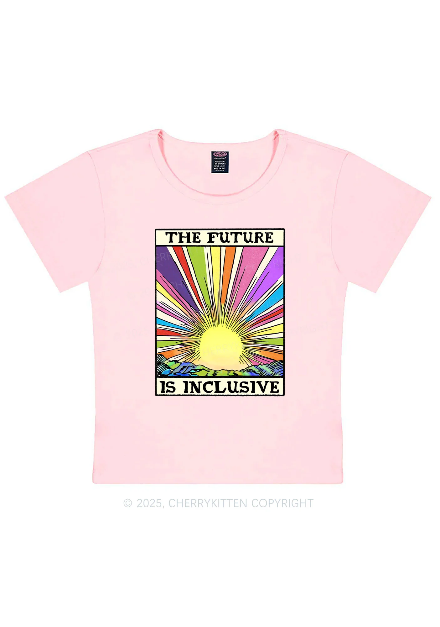 The Future Is Inclusive Pride Y2K Baby Tee Cherrykitten - Image 10