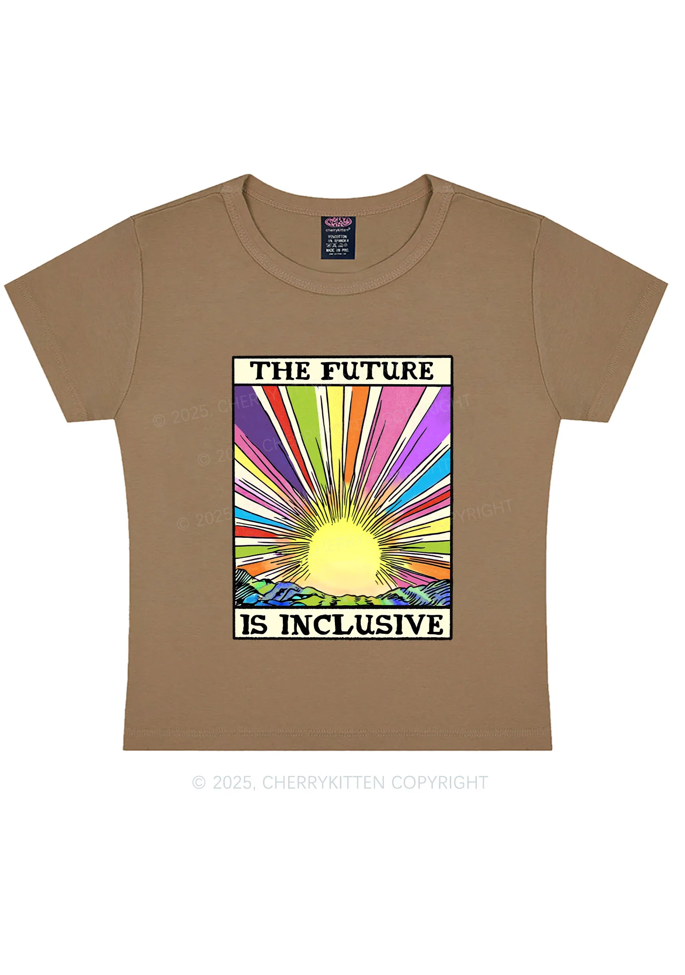 The Future Is Inclusive Pride Y2K Baby Tee Cherrykitten - Image 11