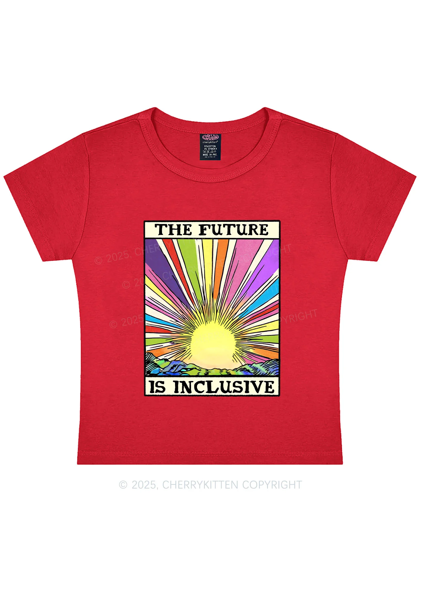 The Future Is Inclusive Pride Y2K Baby Tee Cherrykitten - Image 12