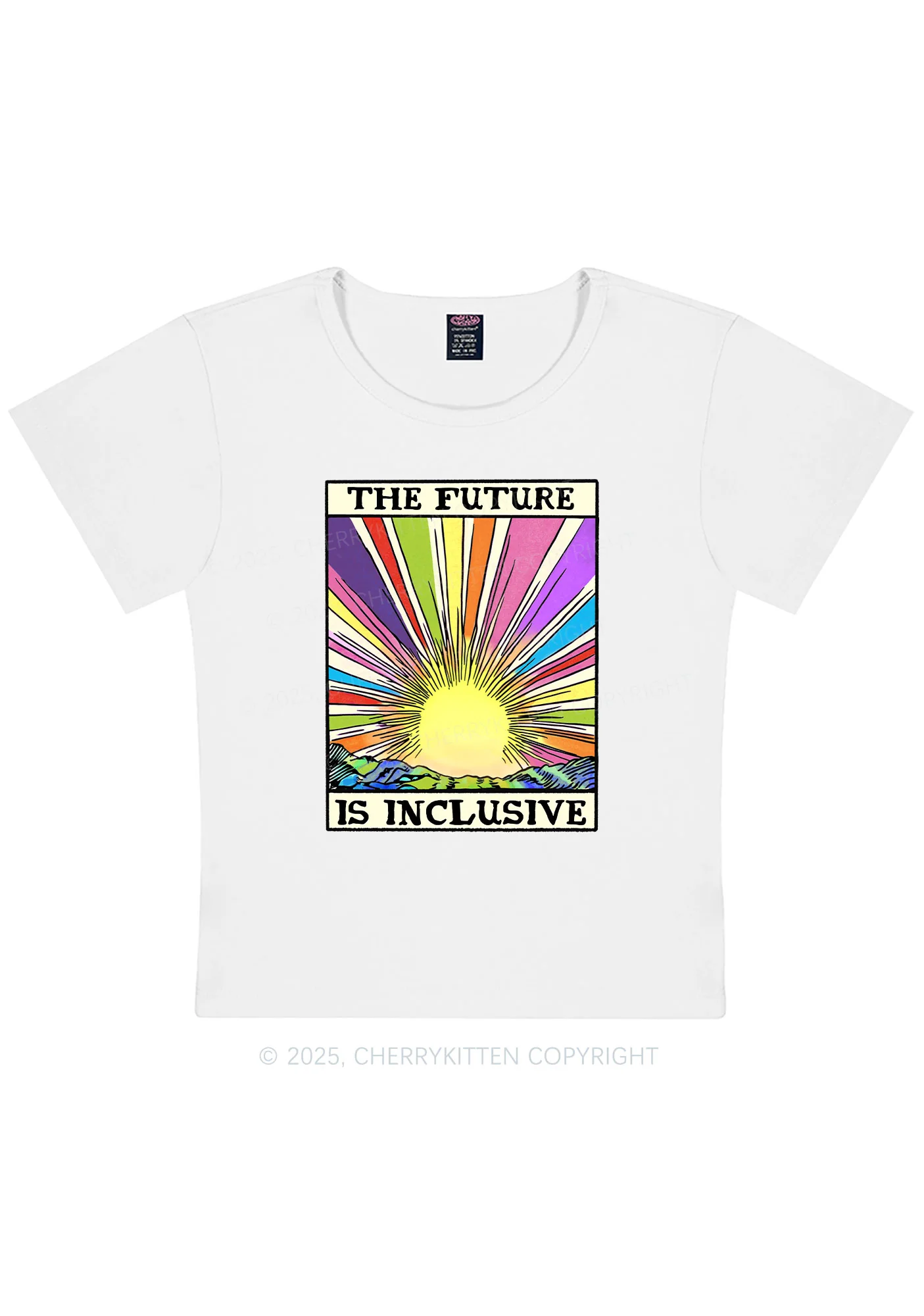 The Future Is Inclusive Pride Y2K Baby Tee Cherrykitten - Image 5