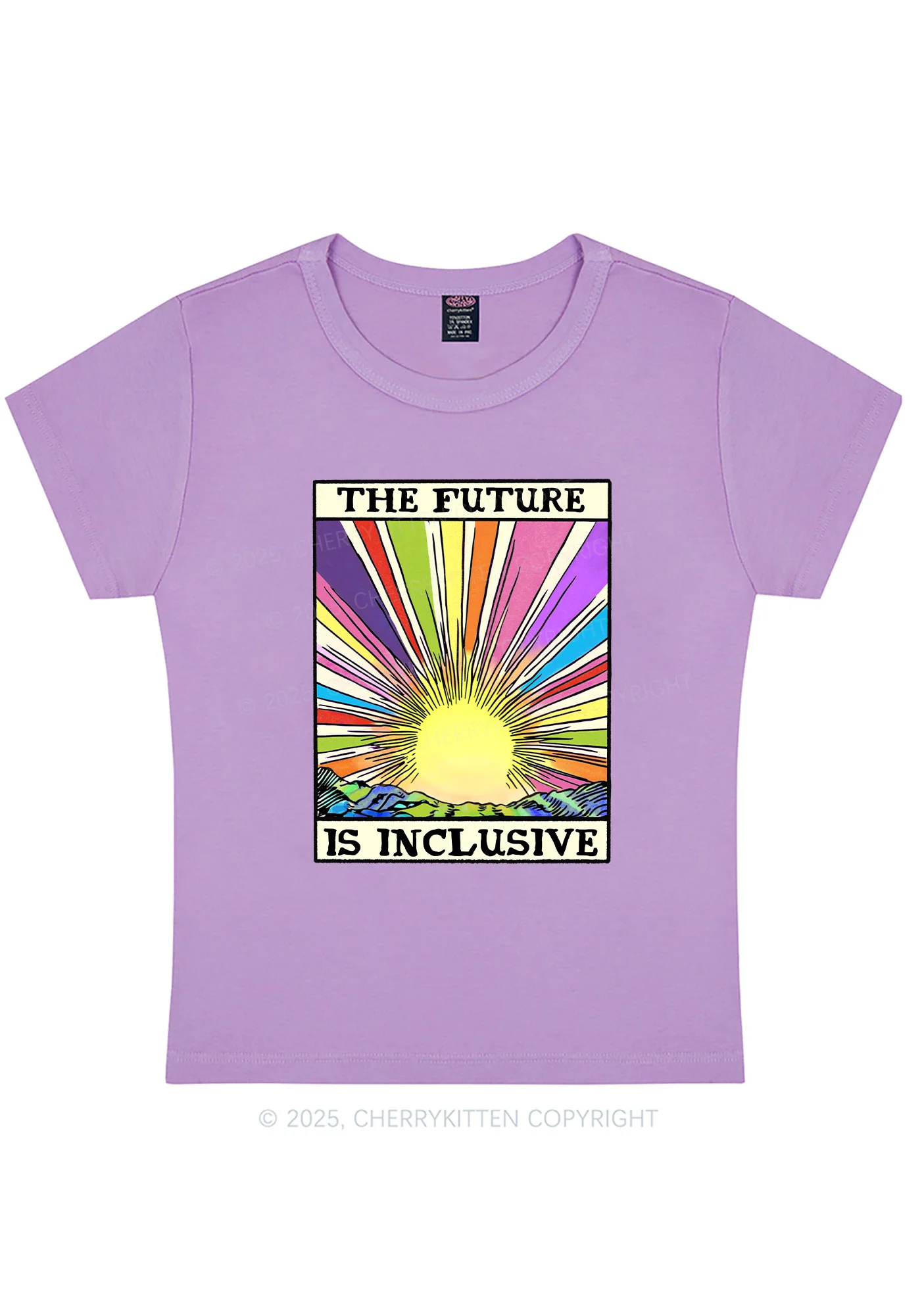 The Future Is Inclusive Pride Y2K Baby Tee Cherrykitten - Image 6