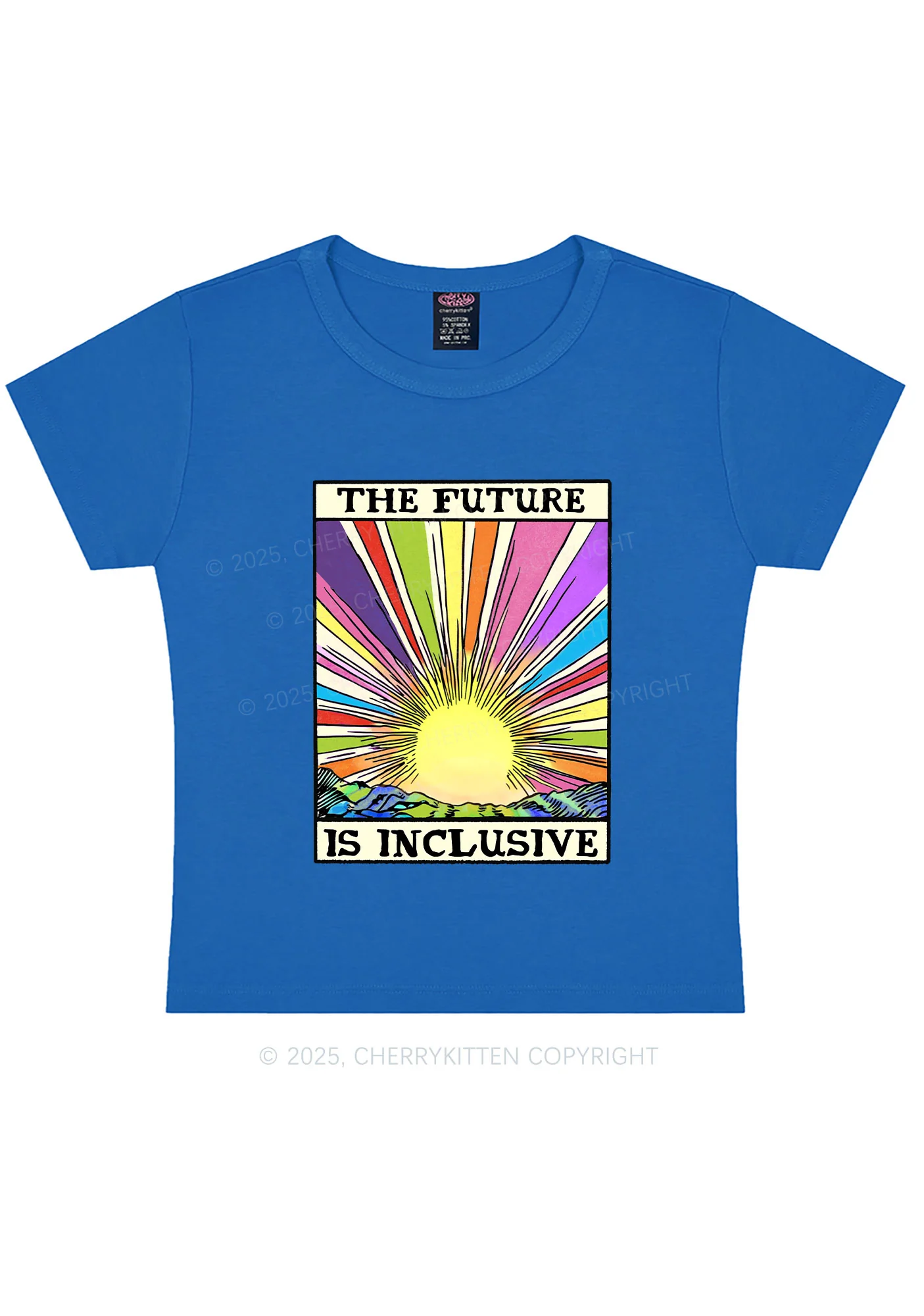 The Future Is Inclusive Pride Y2K Baby Tee Cherrykitten - Image 7