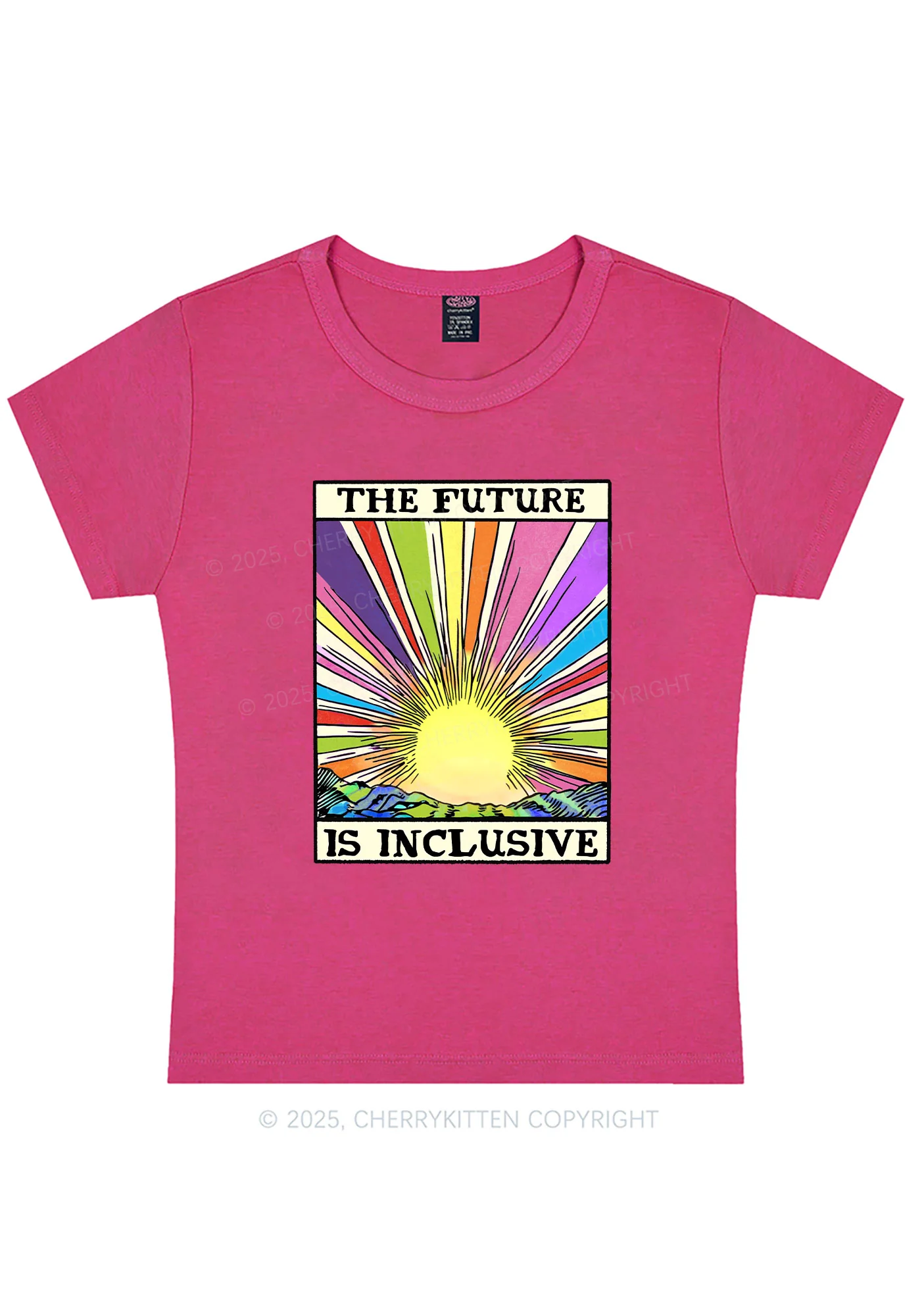The Future Is Inclusive Pride Y2K Baby Tee Cherrykitten - Image 8