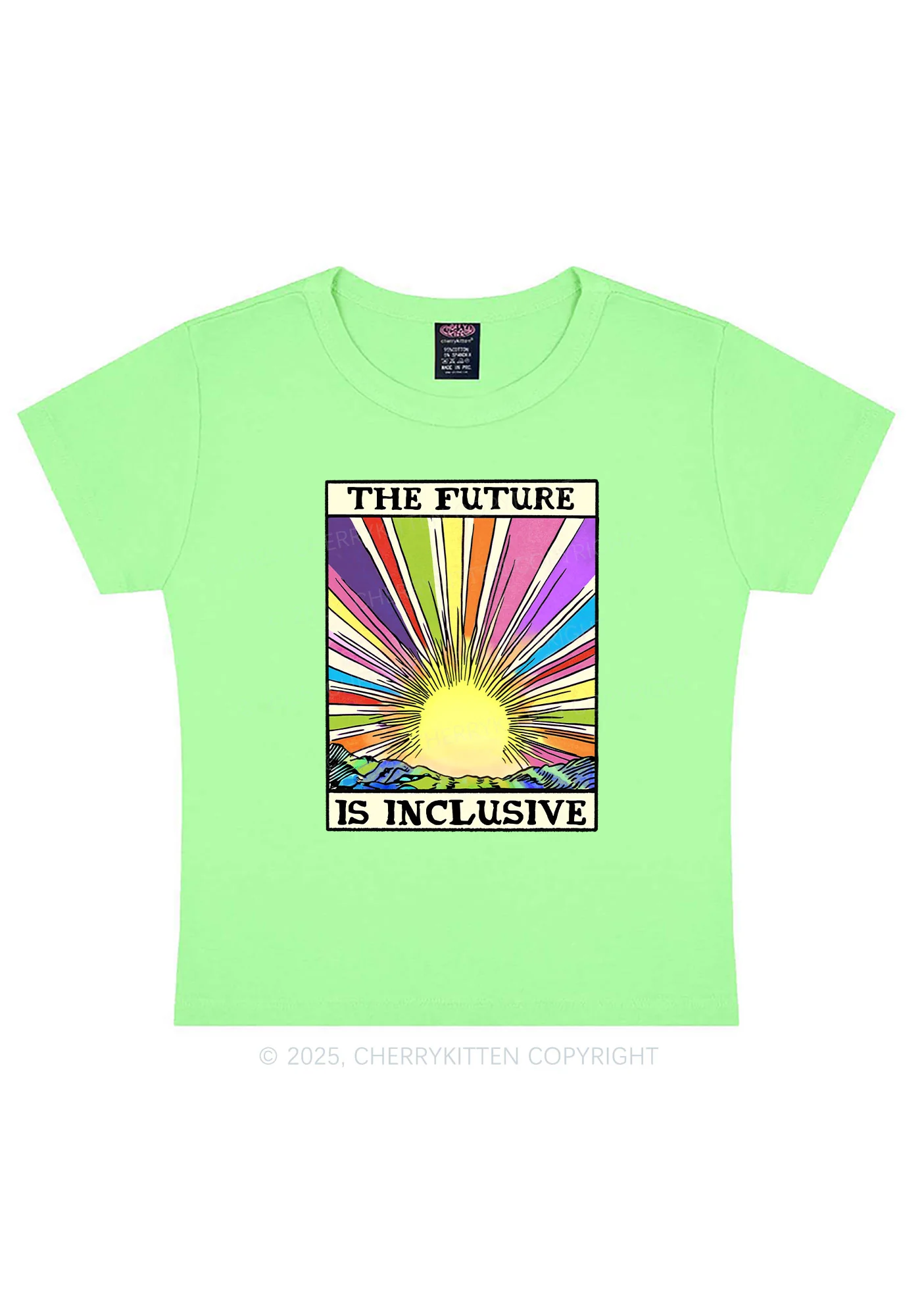 The Future Is Inclusive Pride Y2K Baby Tee Cherrykitten - Image 9