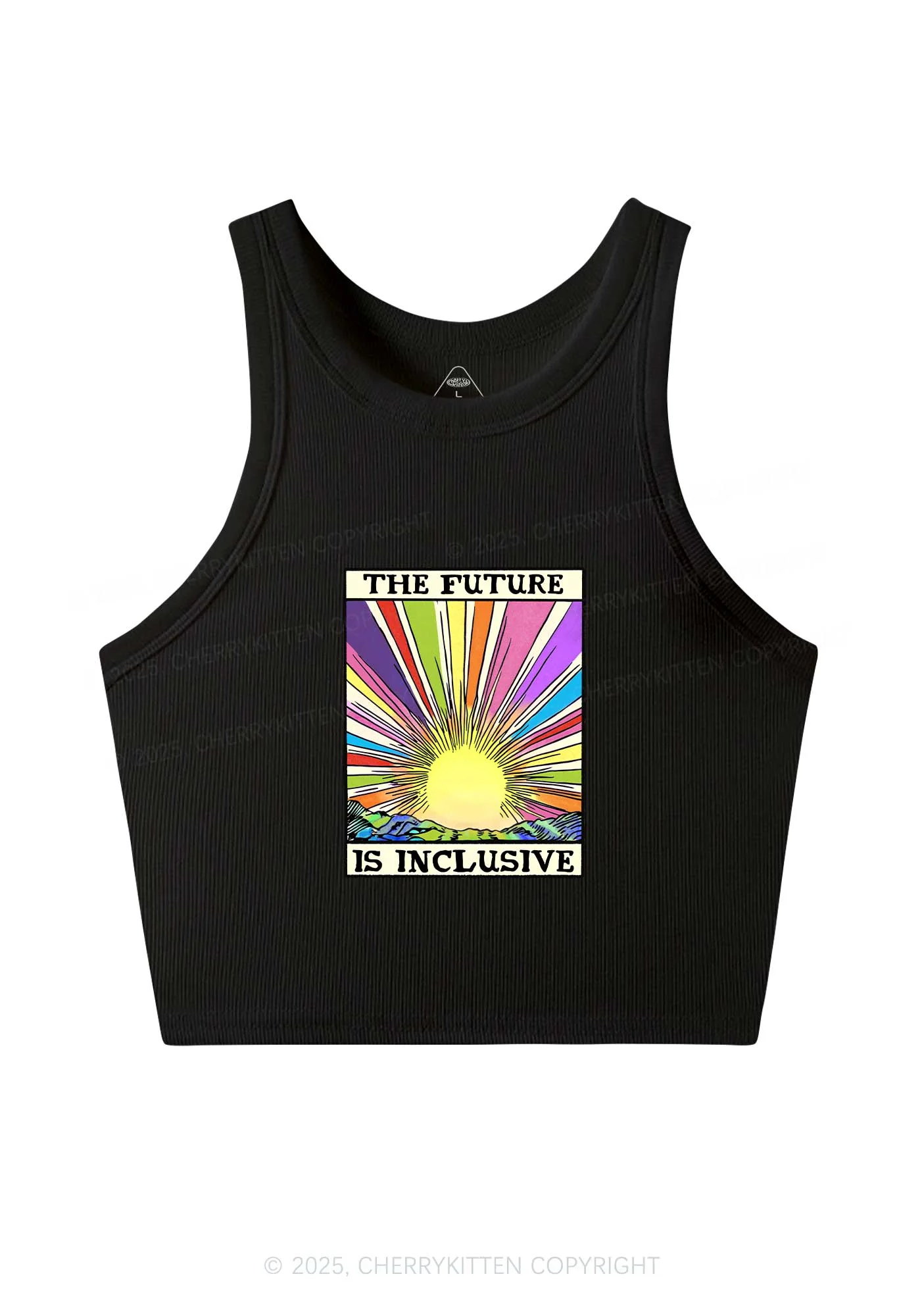 The Future Is Inclusive Pride Y2K Crop Tank Top Cherrykitten - Image 3