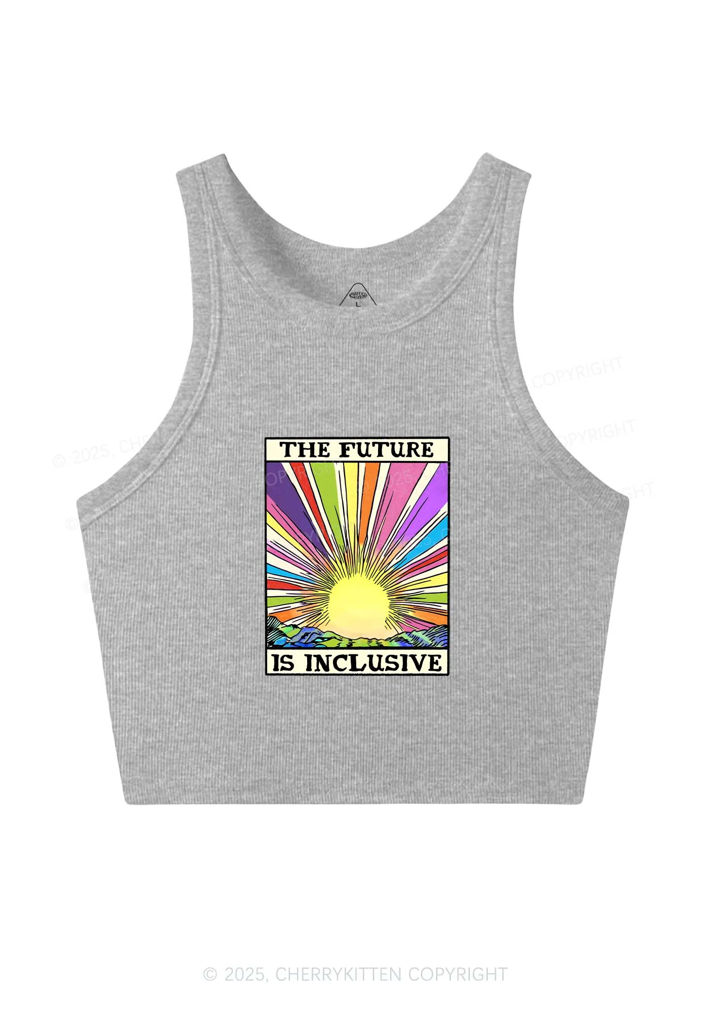 The Future Is Inclusive Pride Y2K Crop Tank Top Cherrykitten - Image 4