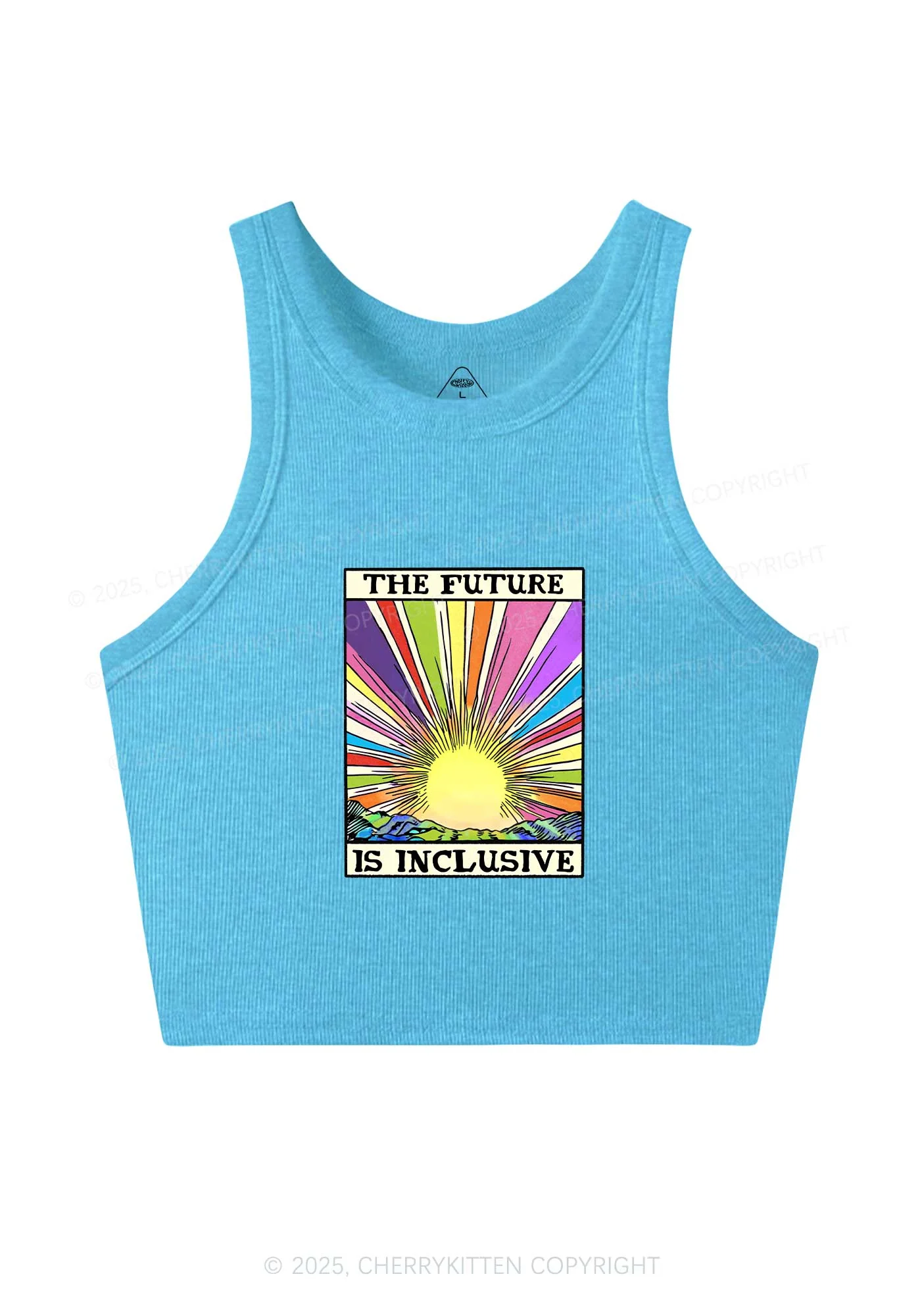 The Future Is Inclusive Pride Y2K Crop Tank Top Cherrykitten - Image 5