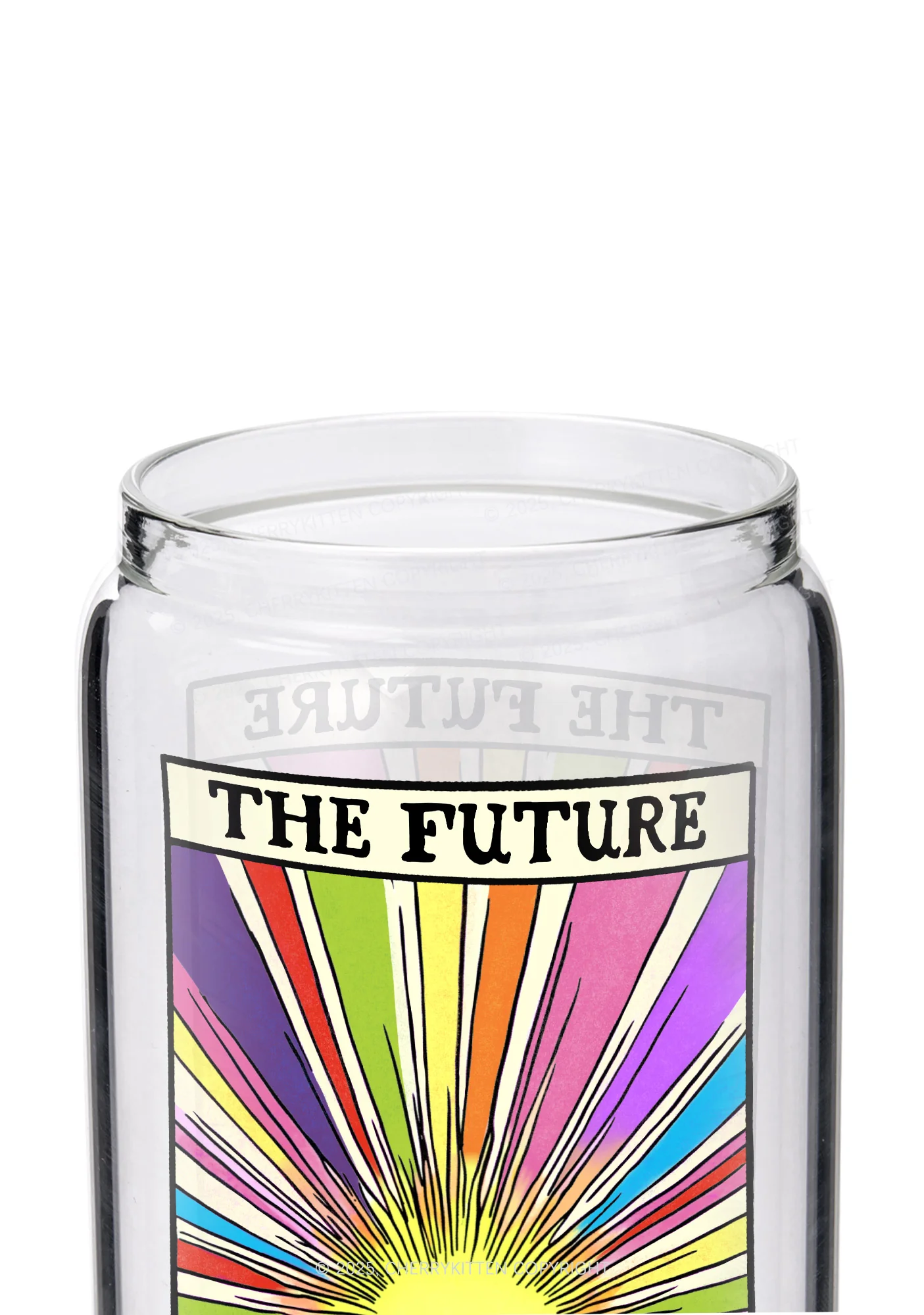 The Future Is Inclusive Pride Y2K Printed Glass Cup Cherrykitten - Image 2
