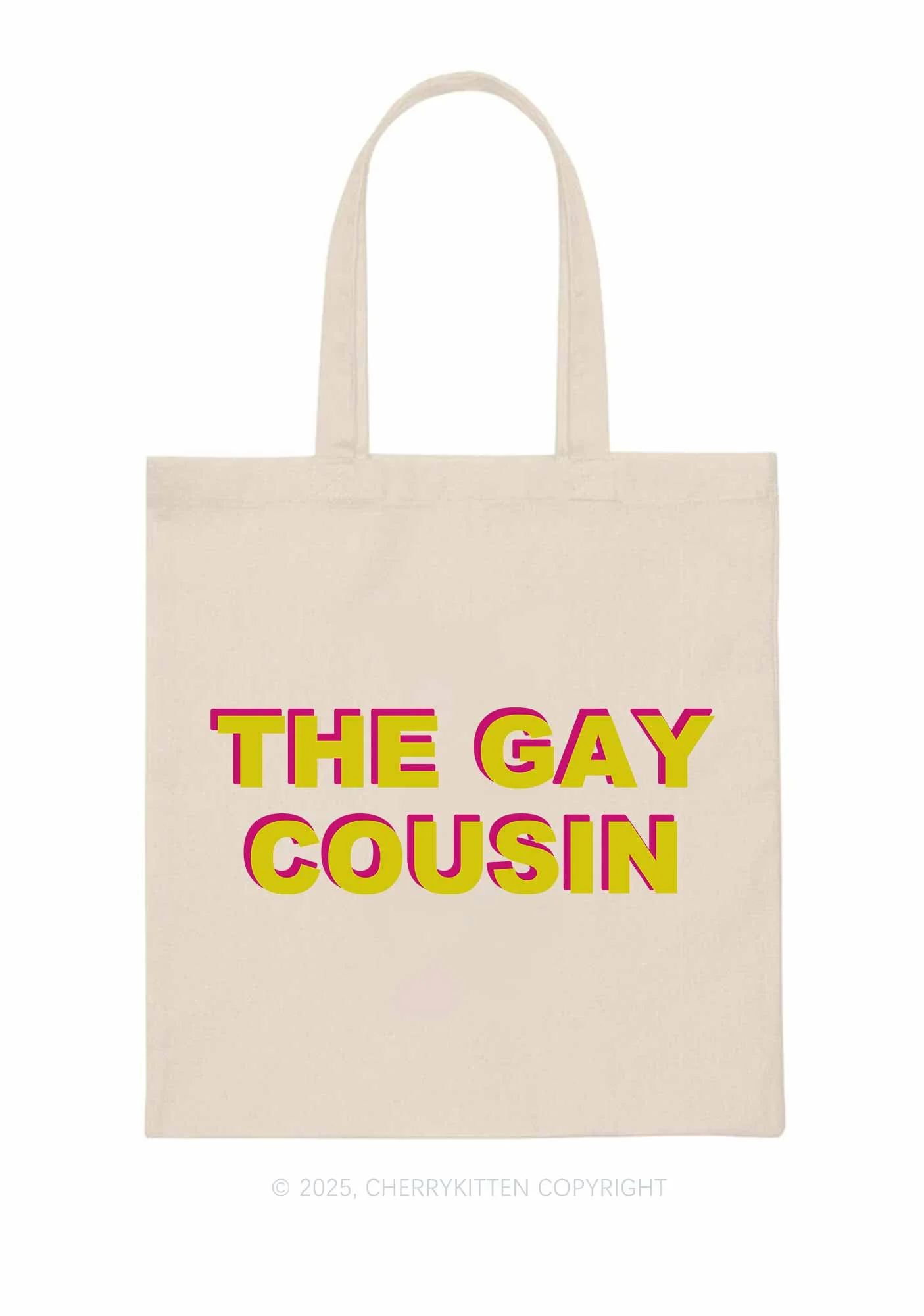 The Gay Cousin Pride Y2K Canvas Tote Bag Cherrykitten - Image 3