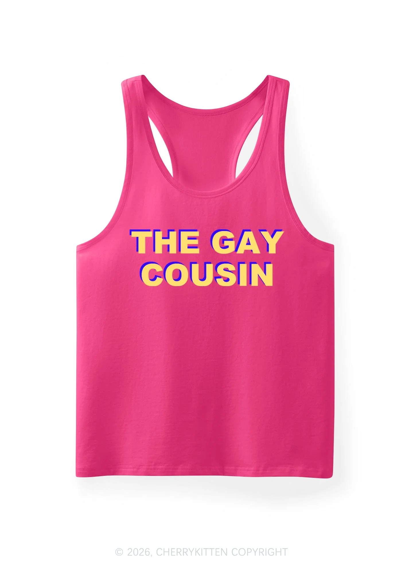 The Gay Cousin Pride Y2K Men Racerback Tank Top Cherrykitten - Image 2