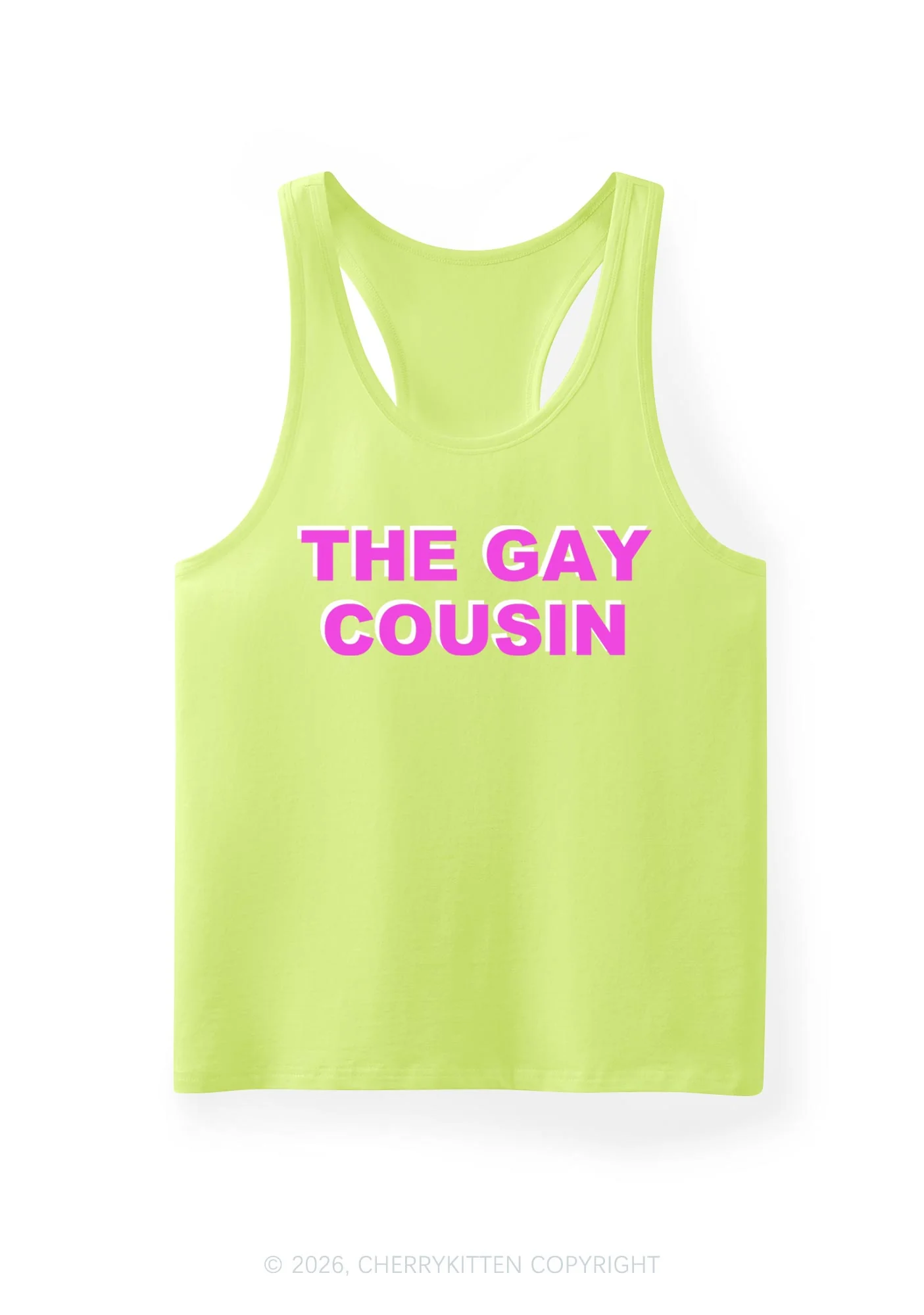 The Gay Cousin Pride Y2K Men Racerback Tank Top Cherrykitten - Image 3