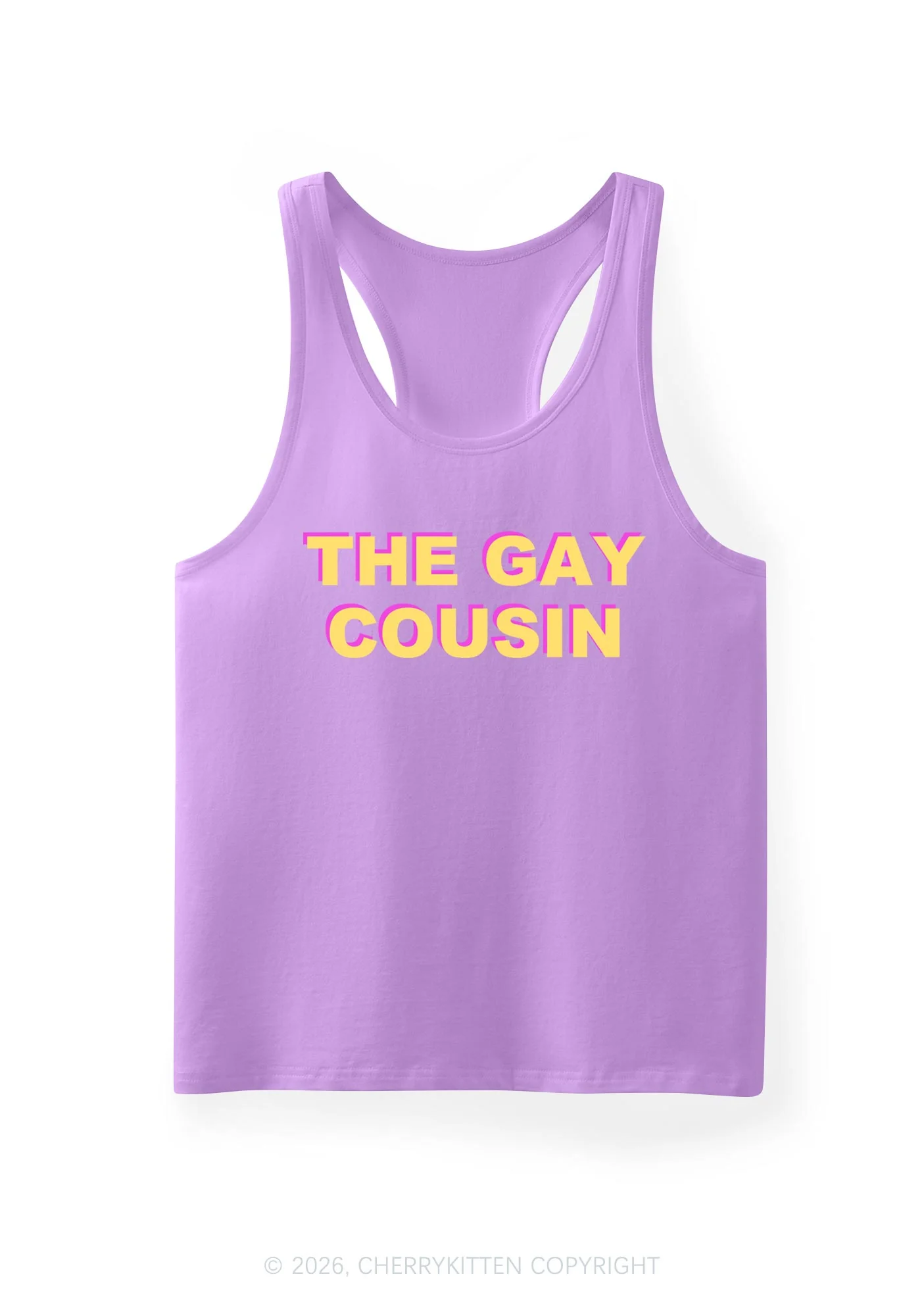 The Gay Cousin Pride Y2K Men Racerback Tank Top Cherrykitten - Image 6
