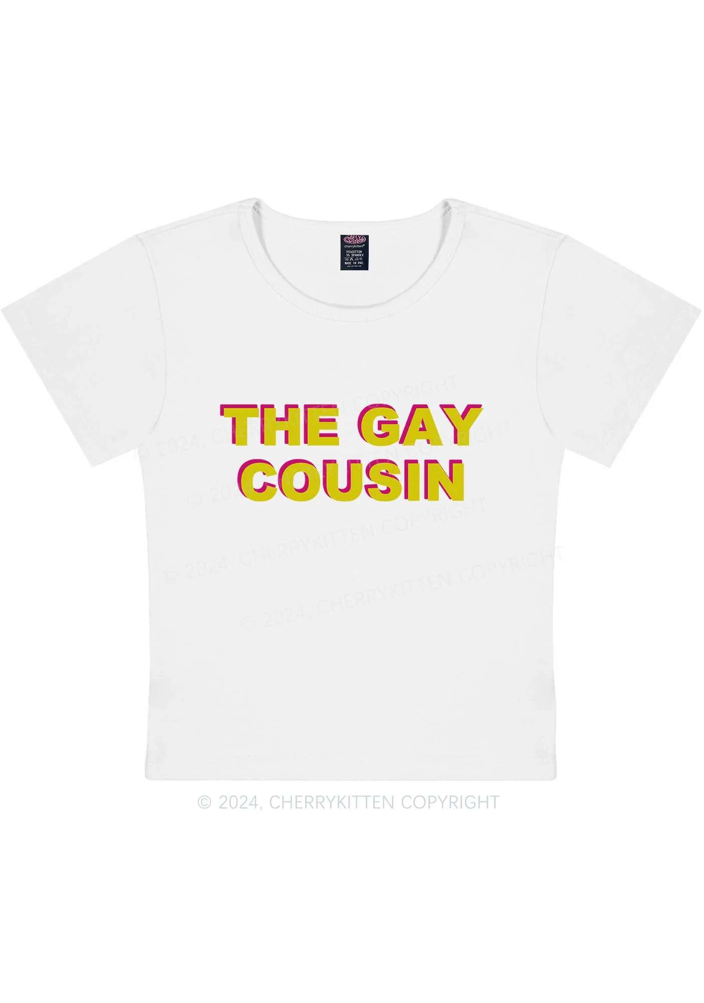 The Gay Cousin Y2K Baby Tee Cherrykitten - Image 5
