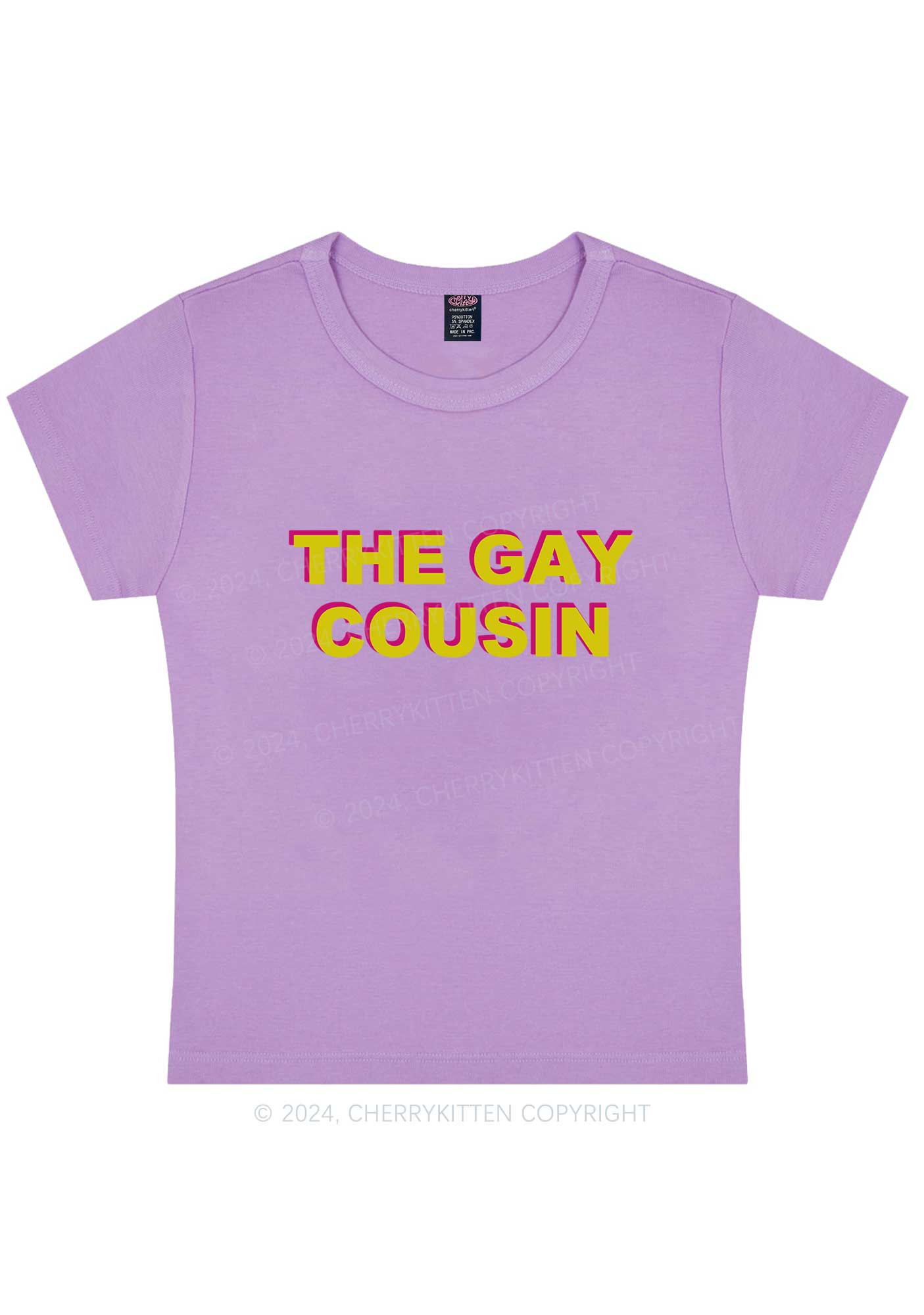 The Gay Cousin Y2K Baby Tee Cherrykitten - Image 6