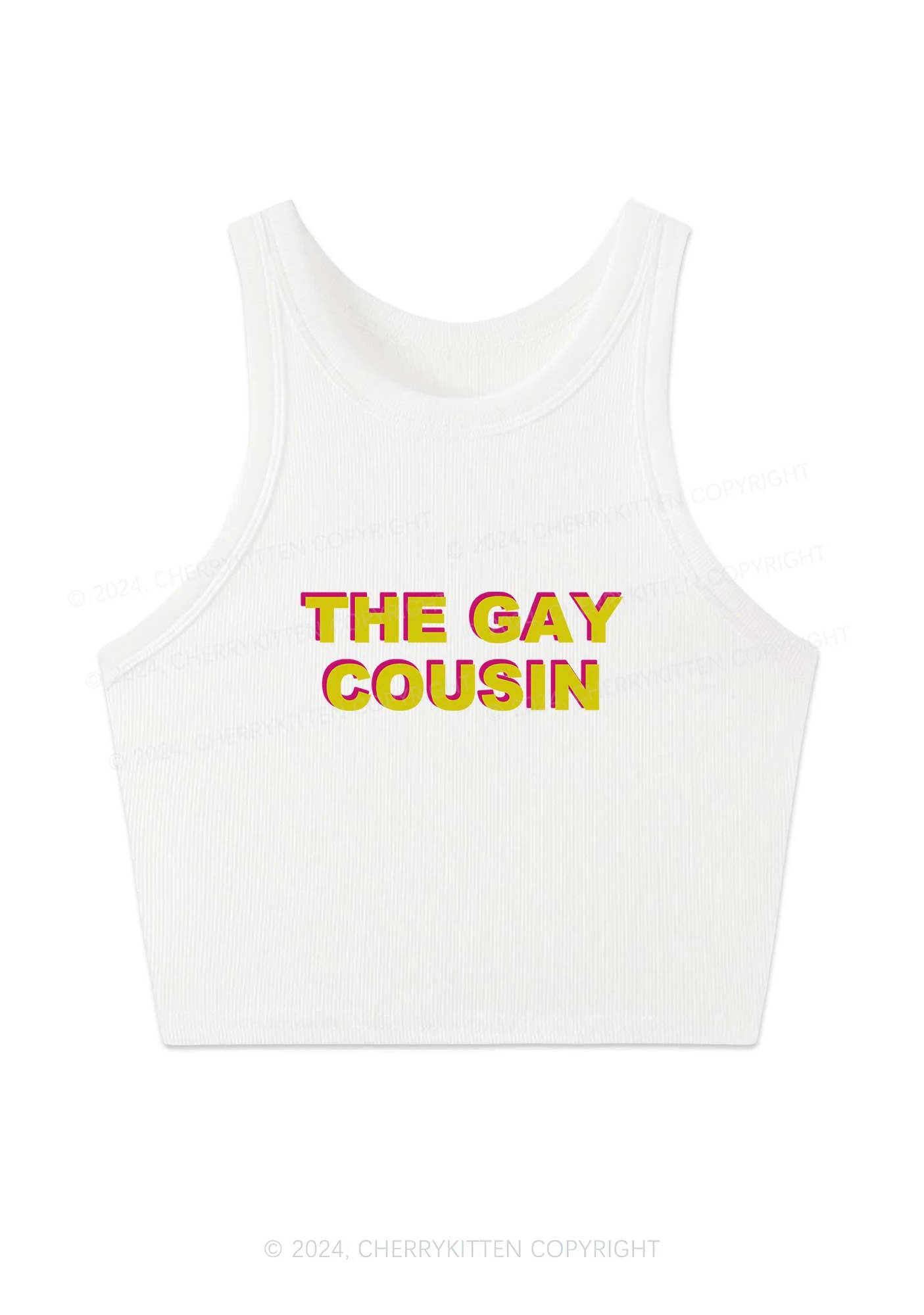 The Gay Cousin Y2K Crop Tank Top Cherrykitten - Image 3