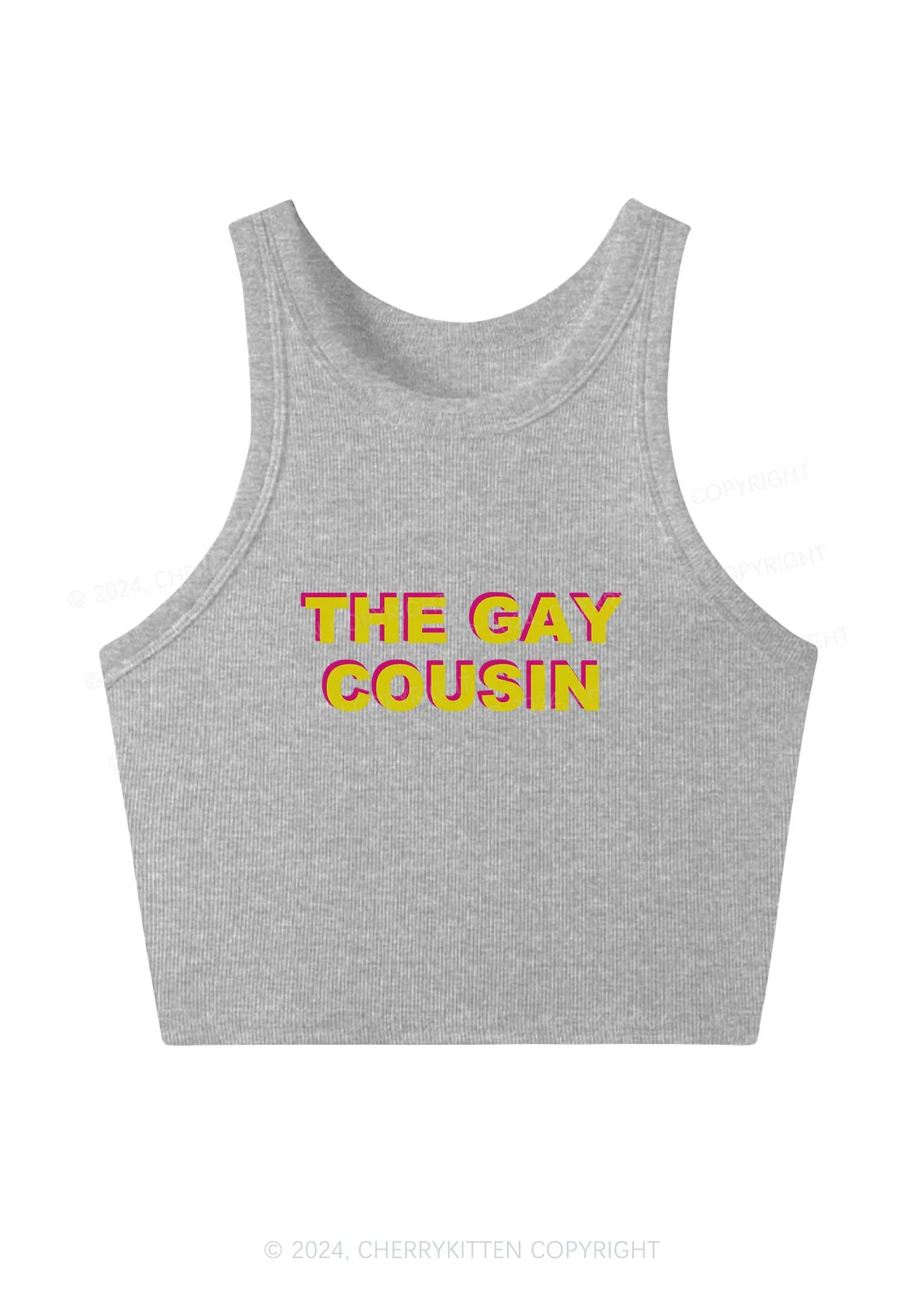 The Gay Cousin Y2K Crop Tank Top Cherrykitten - Image 4