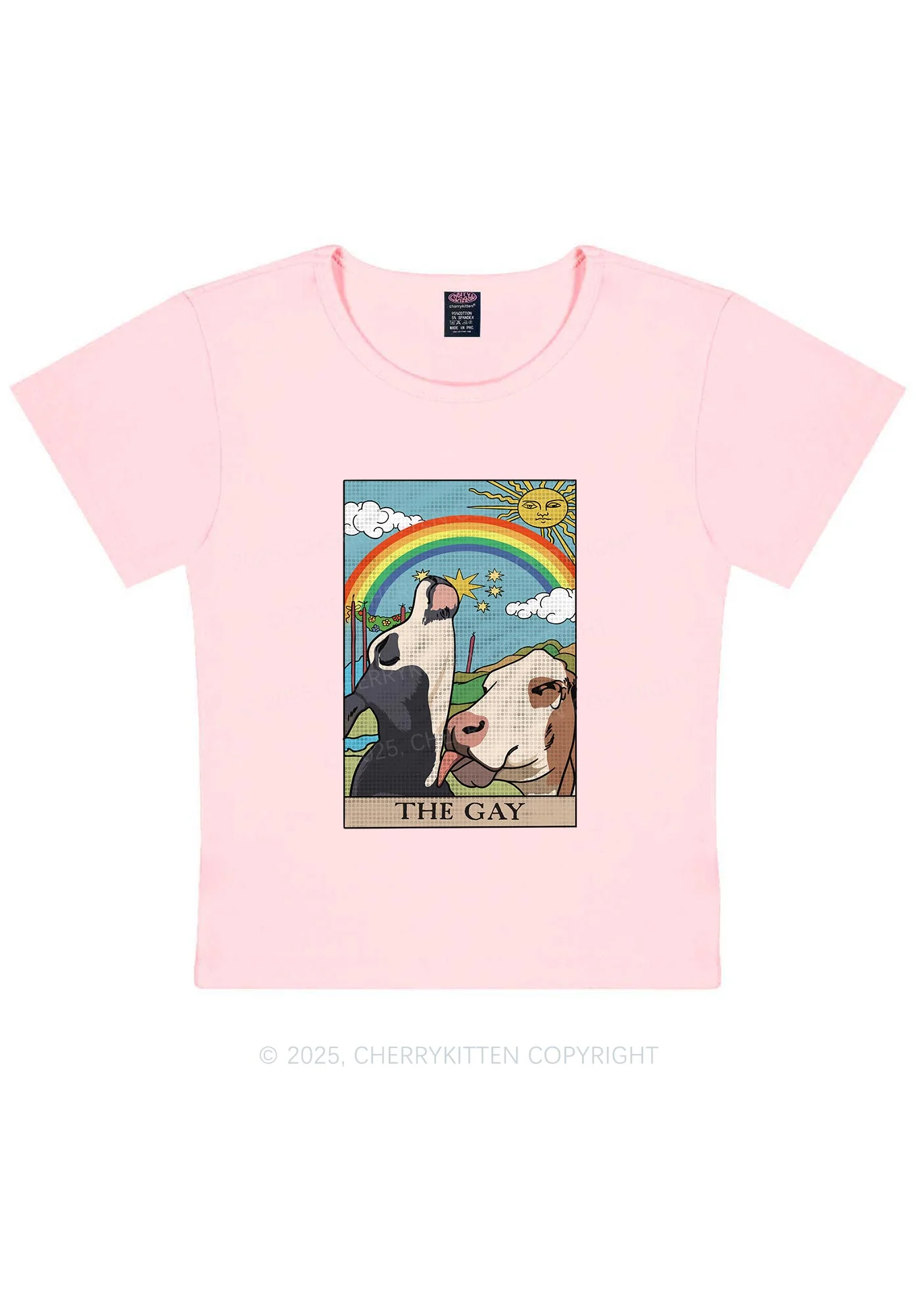 The Gay Pride Y2K Baby Tee Cherrykitten - Image 11