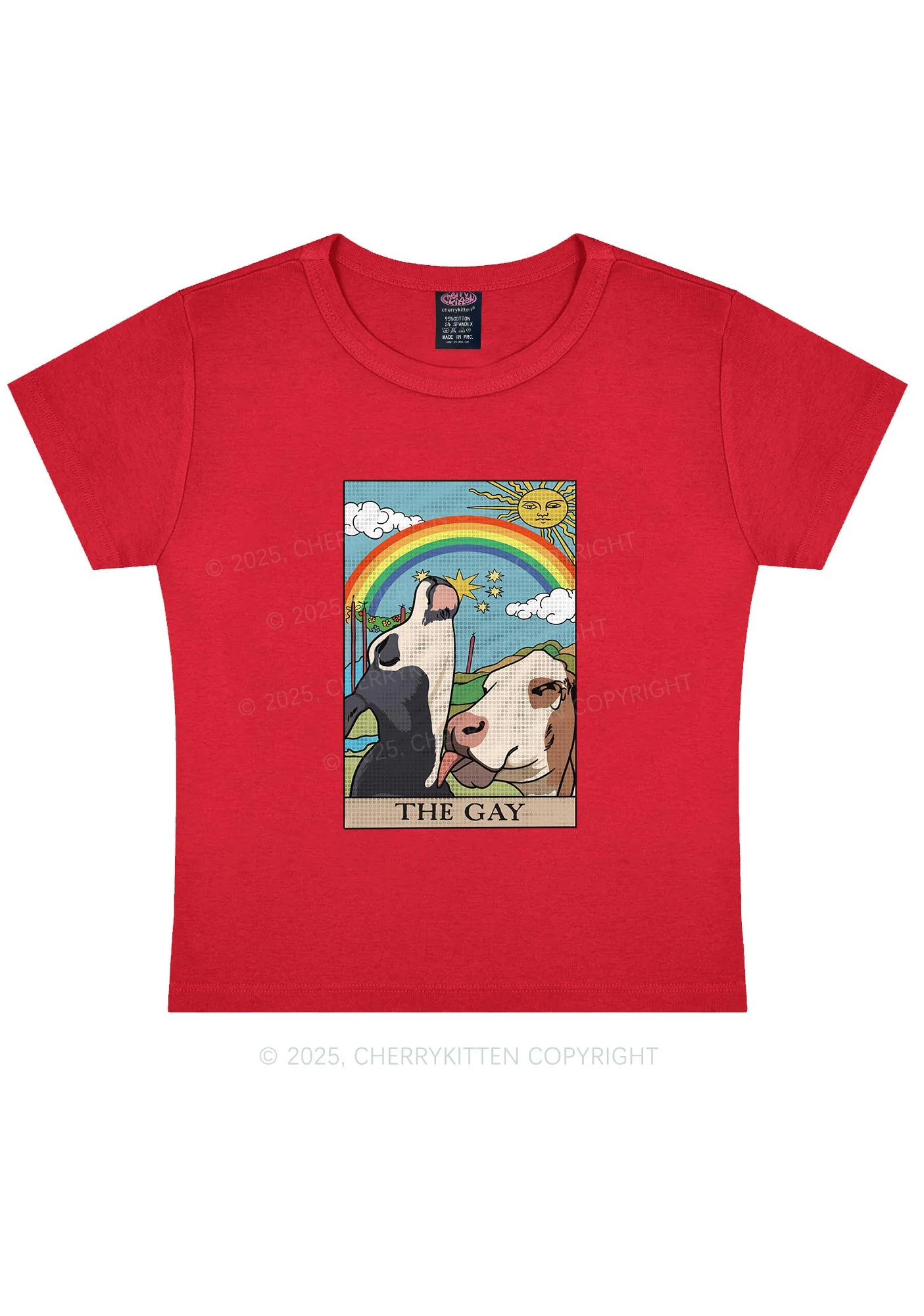 The Gay Pride Y2K Baby Tee Cherrykitten - Image 12